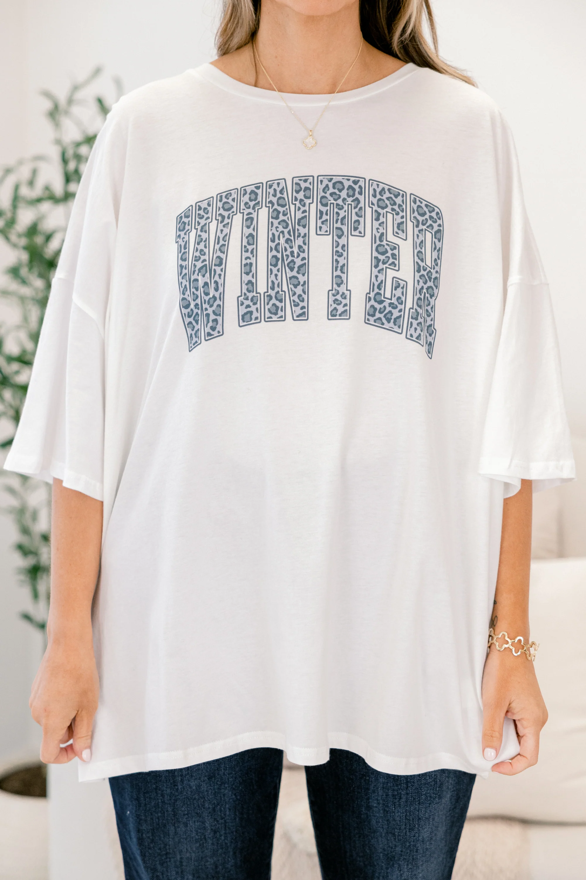 Winter Girl Imported Boyfriend Tee, White - Giverhouse