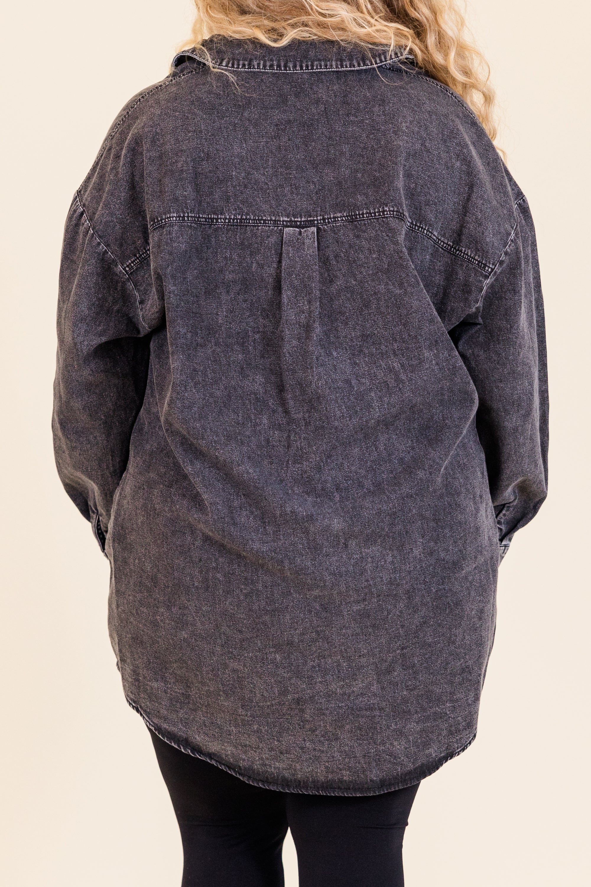 Stay In My Heart Shacket, Gray - Giverhouse