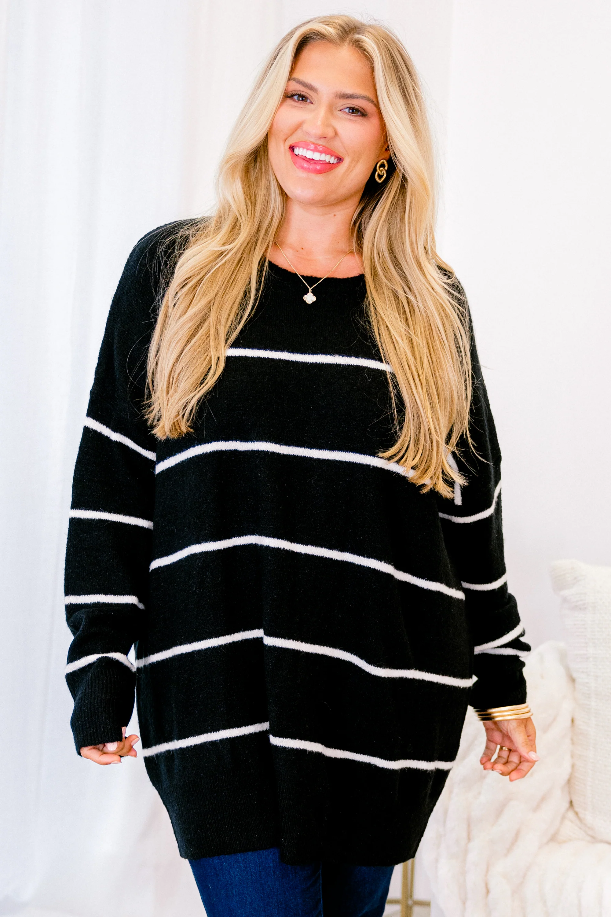 Slumber Party Sweater, Black-Cream - Giverhouse