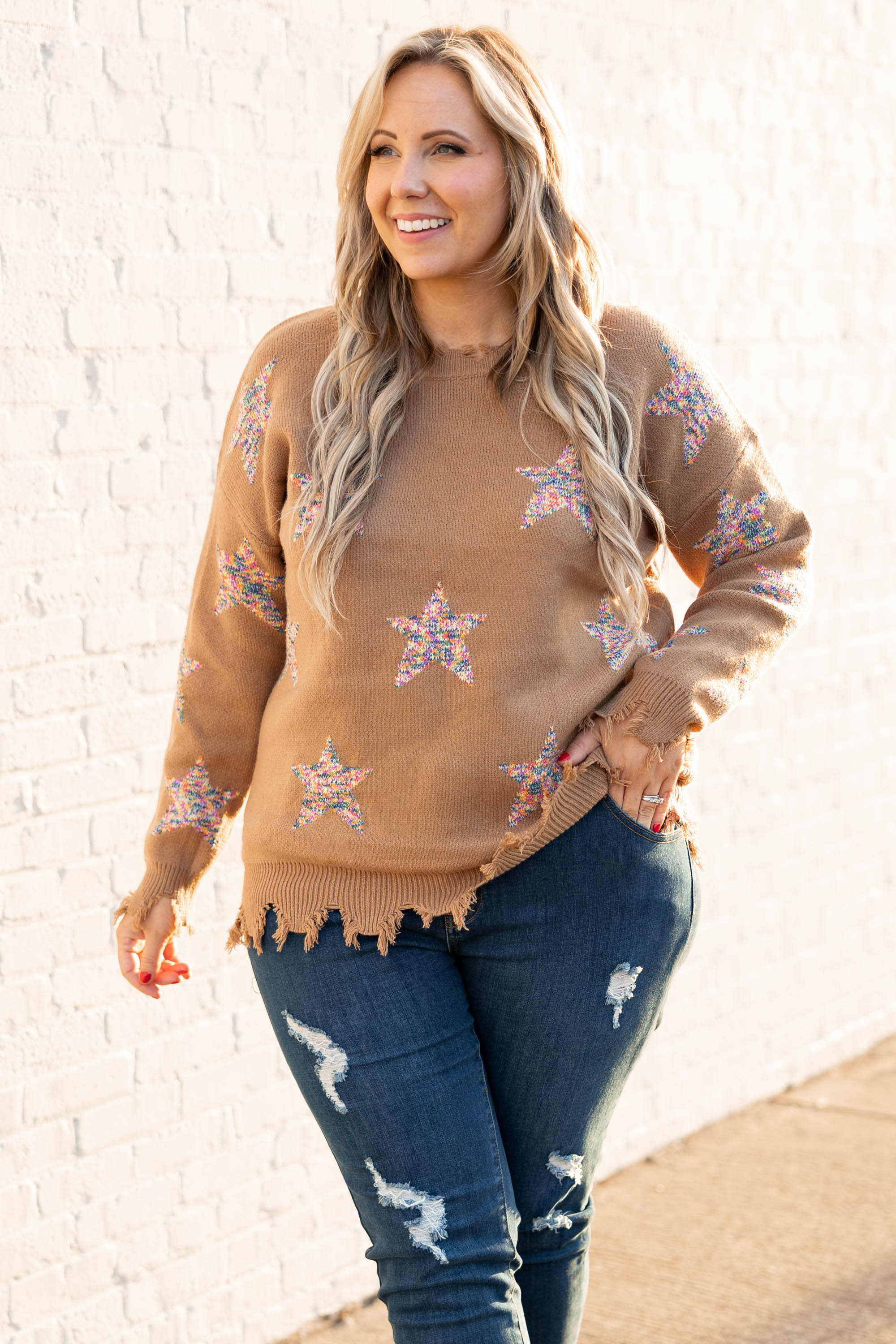 Starlight Swooning Sweater, Camel - Giverhouse