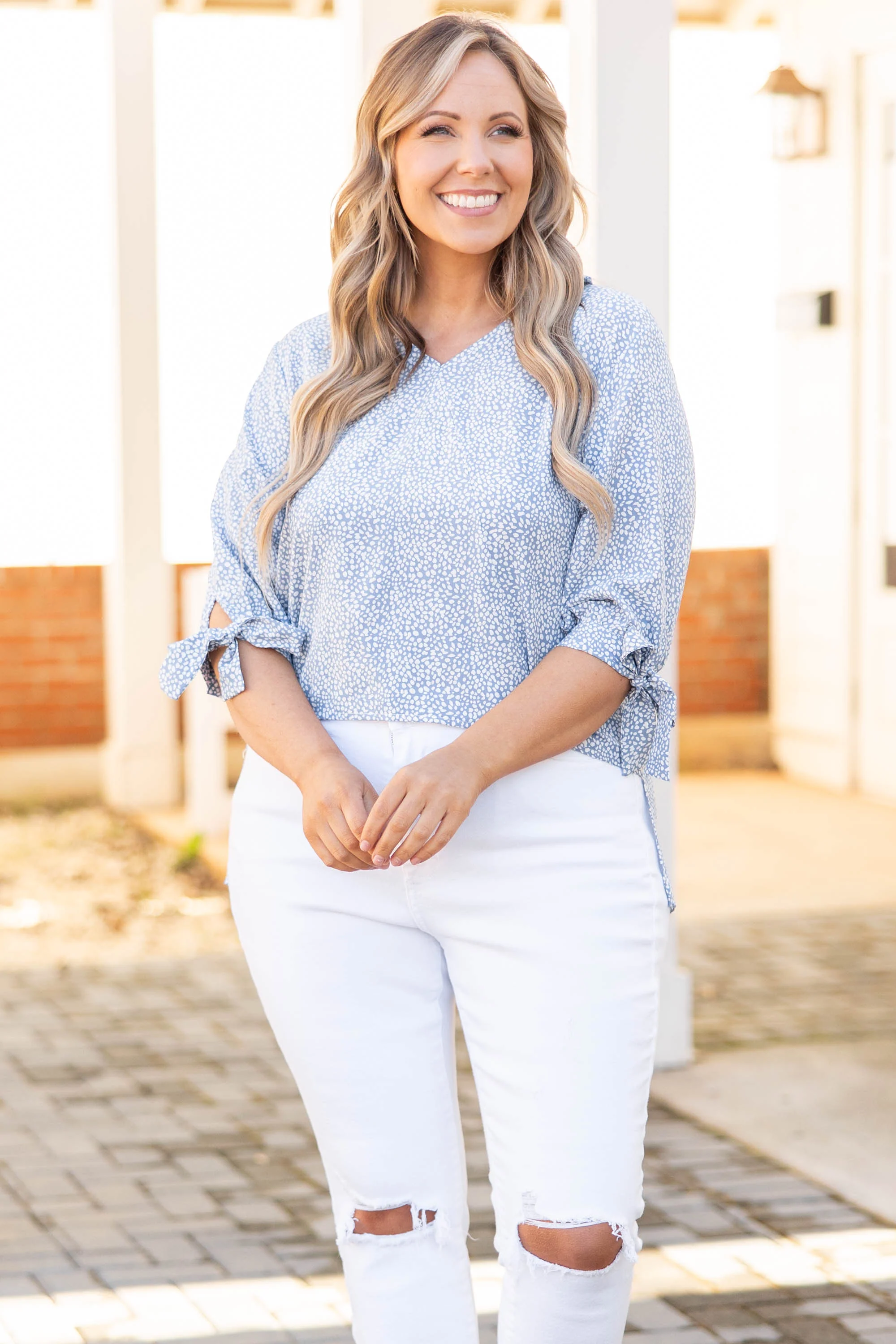 Morning Dew Top, Misty Blue - Giverhouse