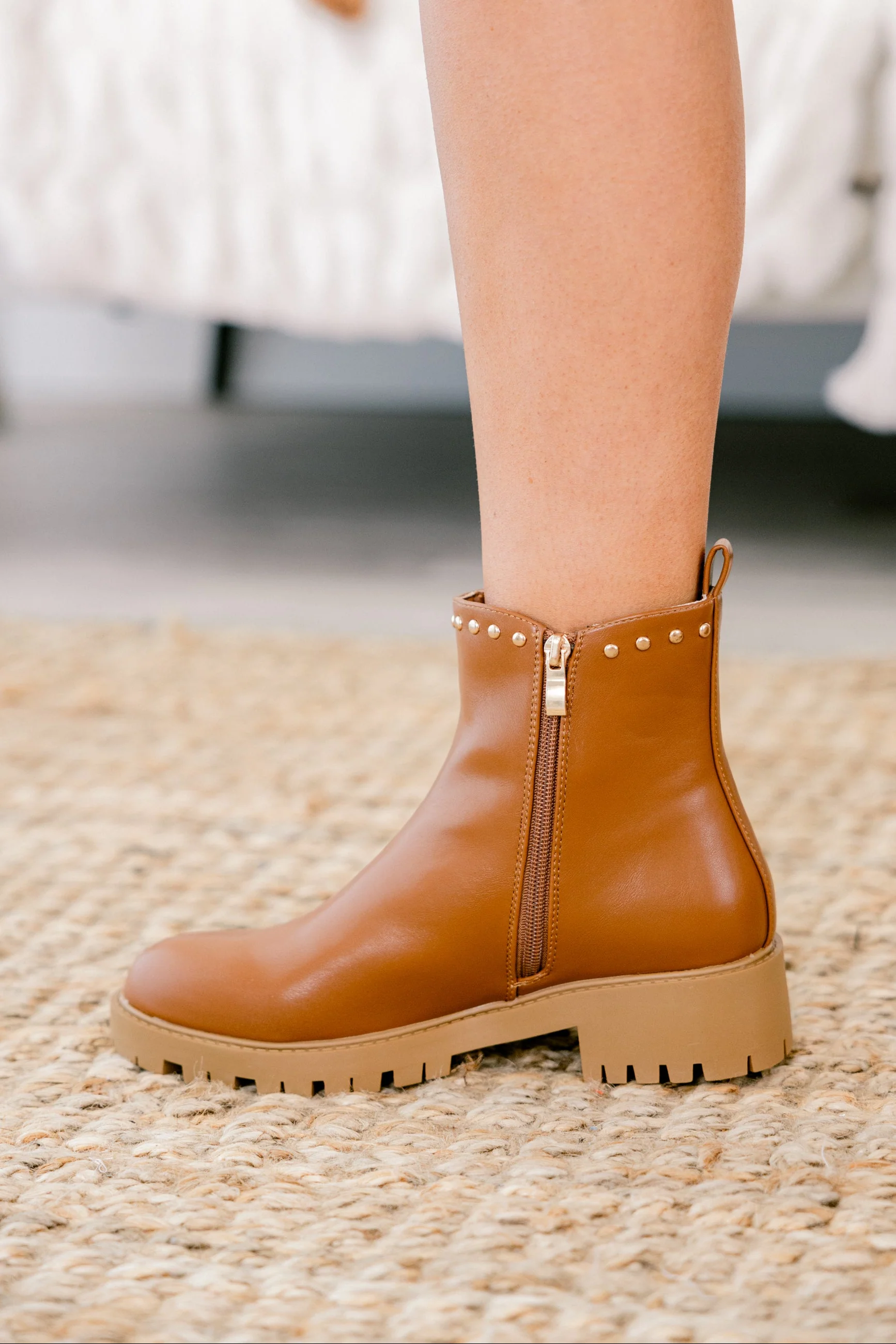 Just Like Us Booties, Camel - Giverhouse