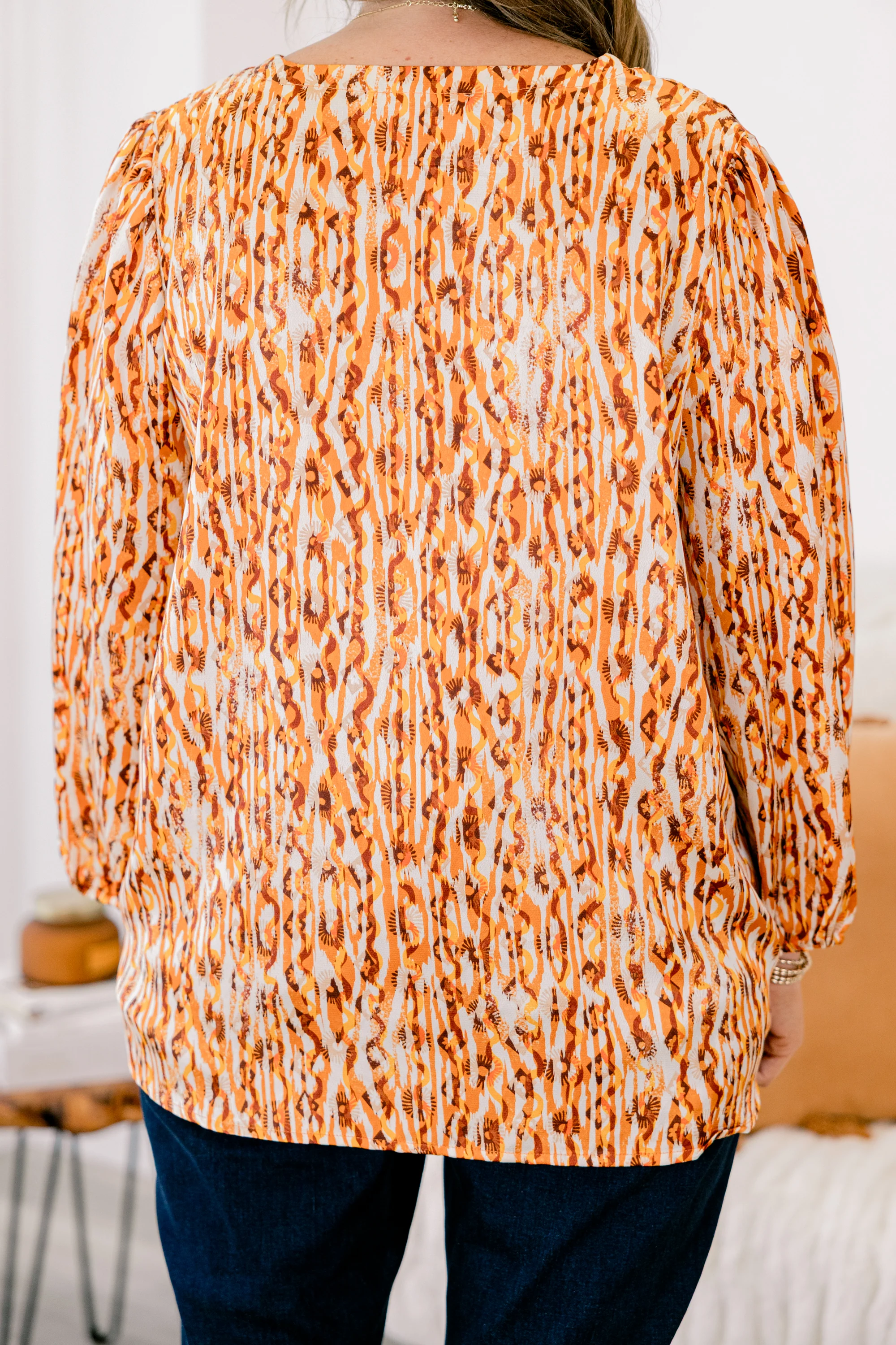 Timeless Flow Top, Mustard Multi - Giverhouse