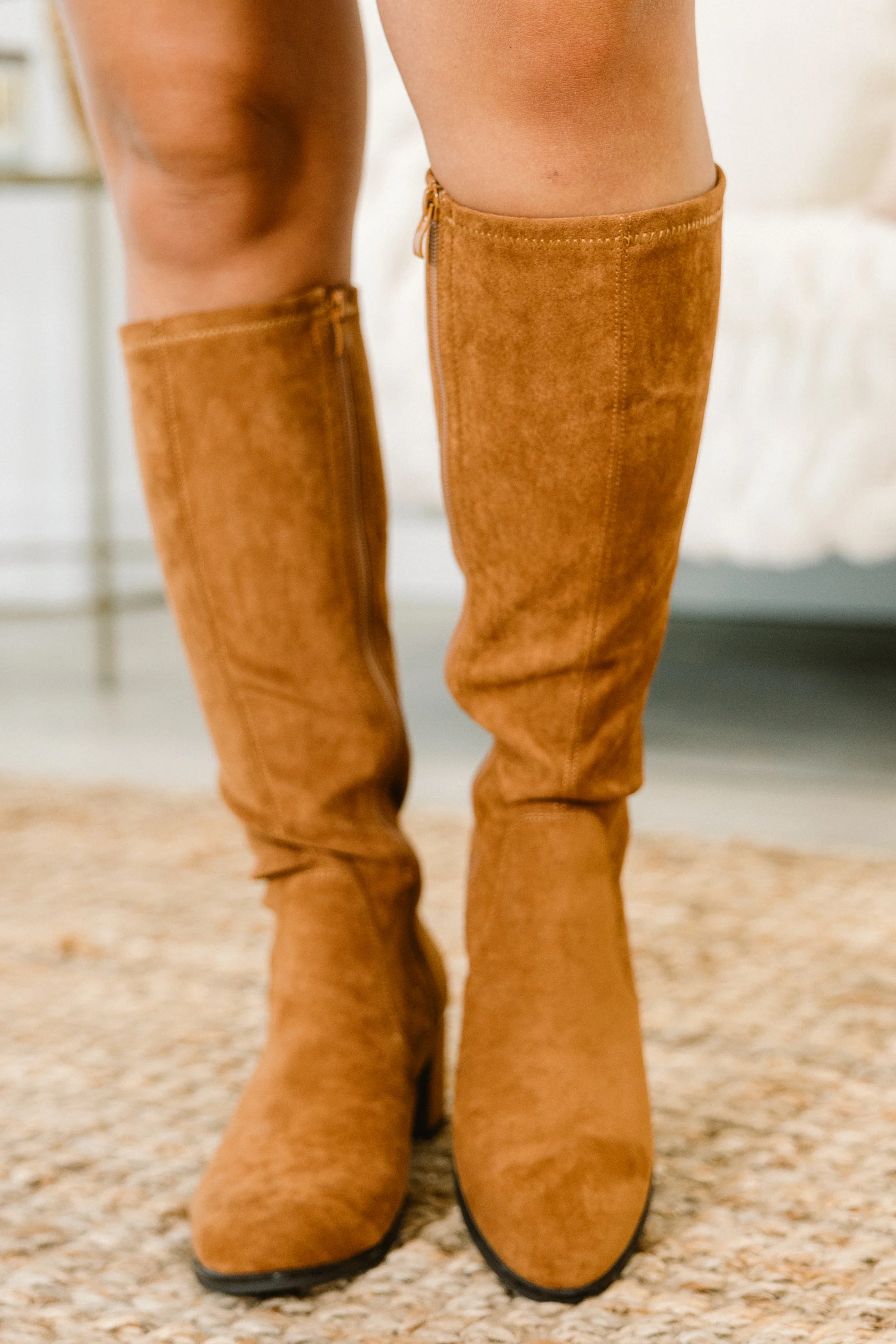Run, Run, Runaway Wide Calf Boots, Camel - Giverhouse