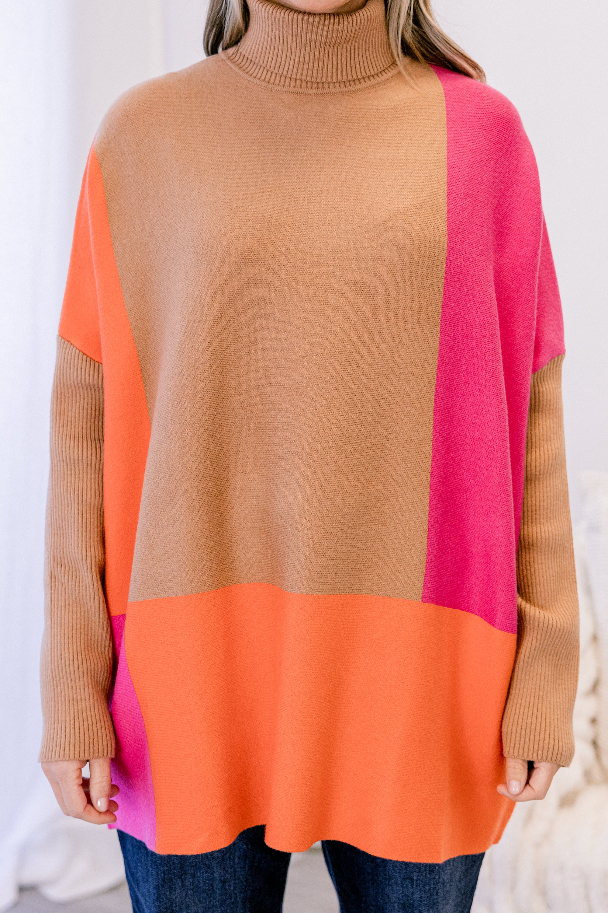 Mosaic Melody Sweater, Orange - Giverhouse