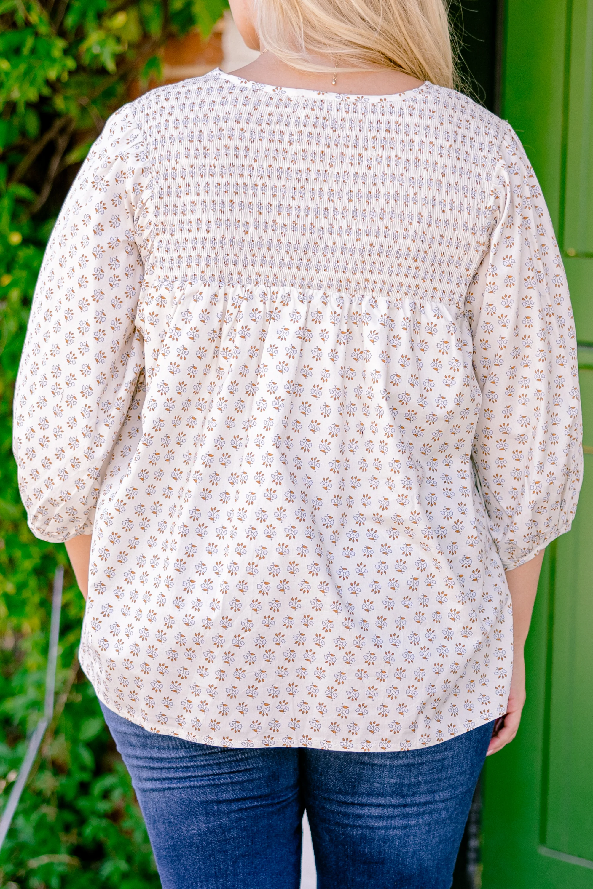 With The Flow Top, Ivory Floral - Giverhouse
