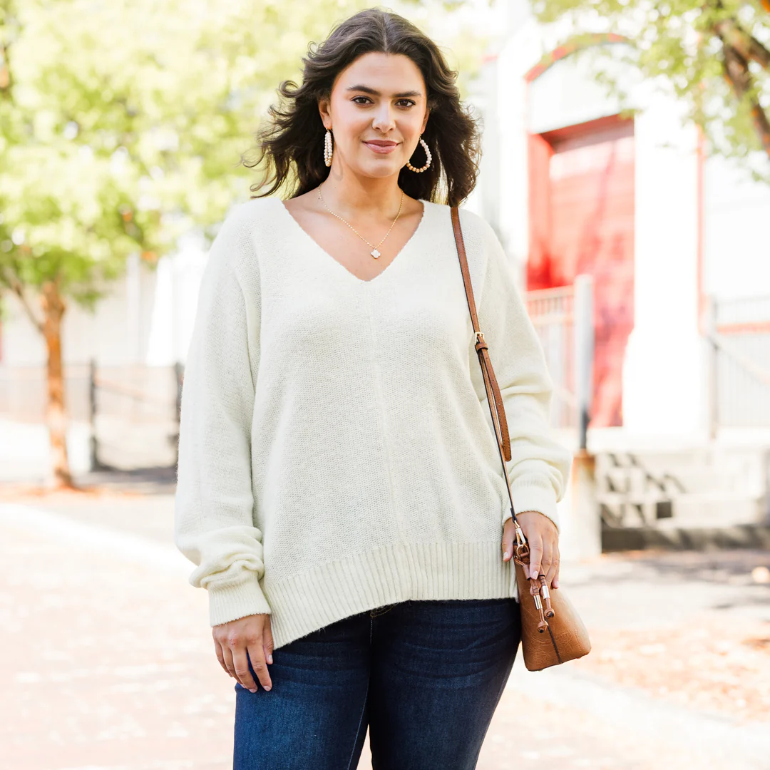 Hanging Around Sweater, Cream - Giverhouse