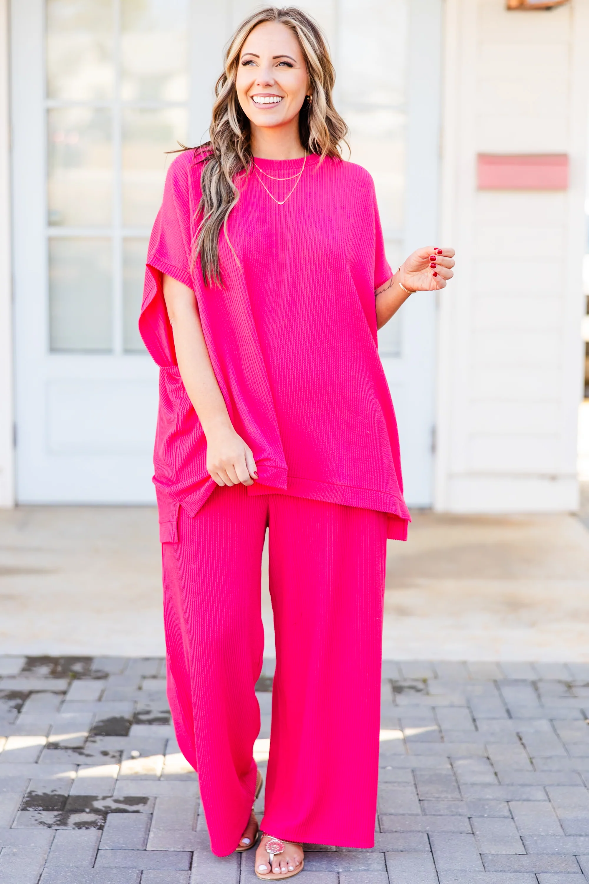 You Know Knit Pants, Hot Pink - Giverhouse