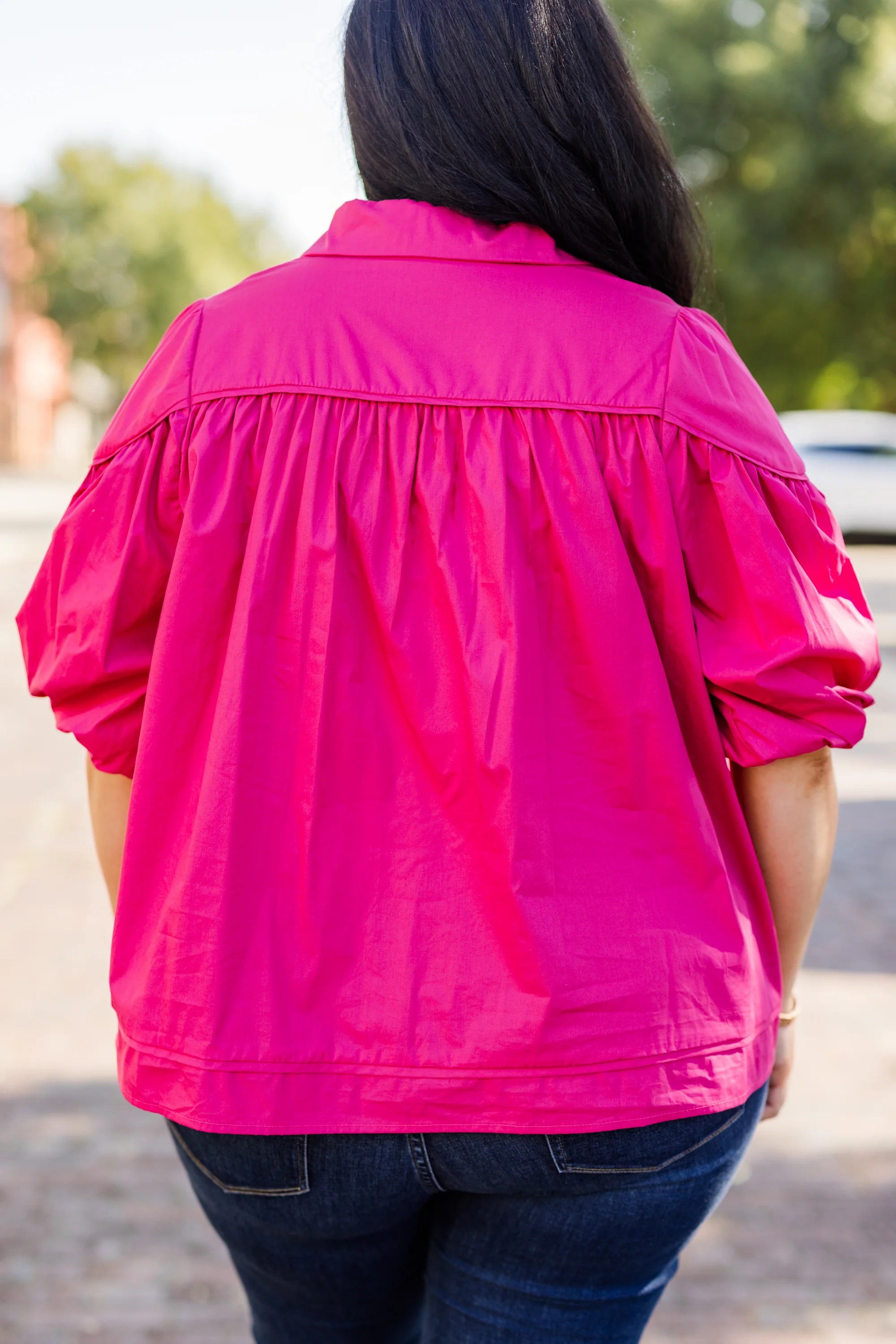 Love Is All Around Blouse, Magenta - Giverhouse