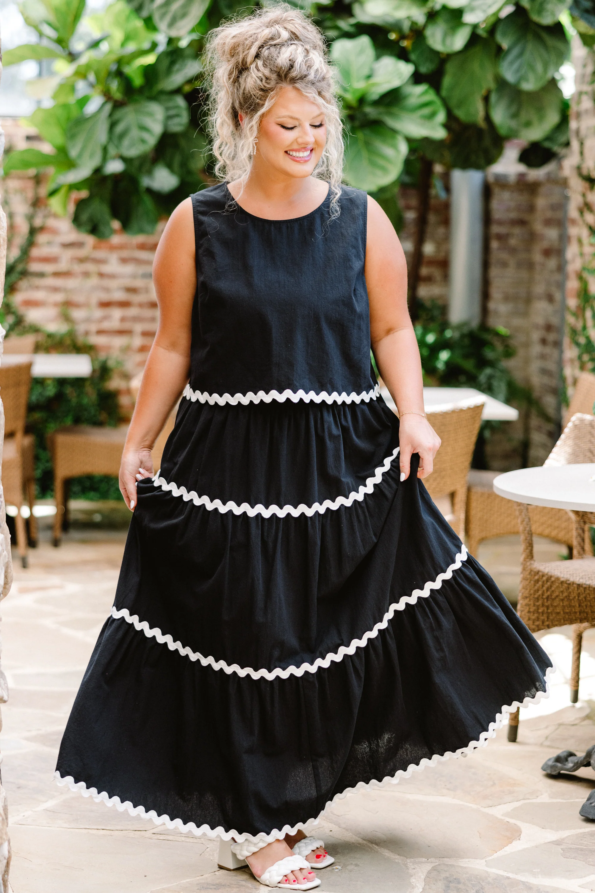 Shared Feelings Maxi Skirt, Black-Ivory - Giverhouse