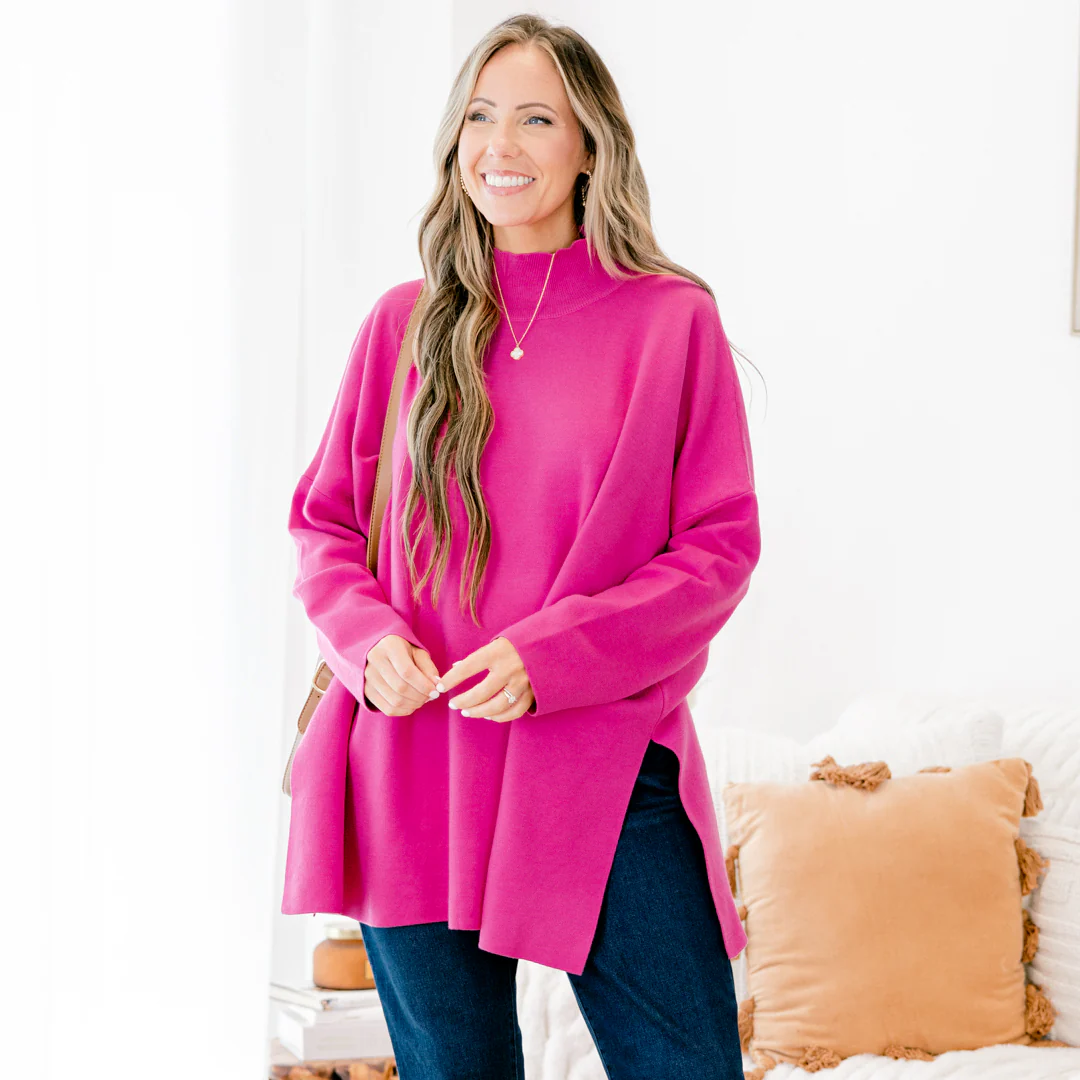 Notting Hill Sweater, Hot Magenta - Giverhouse