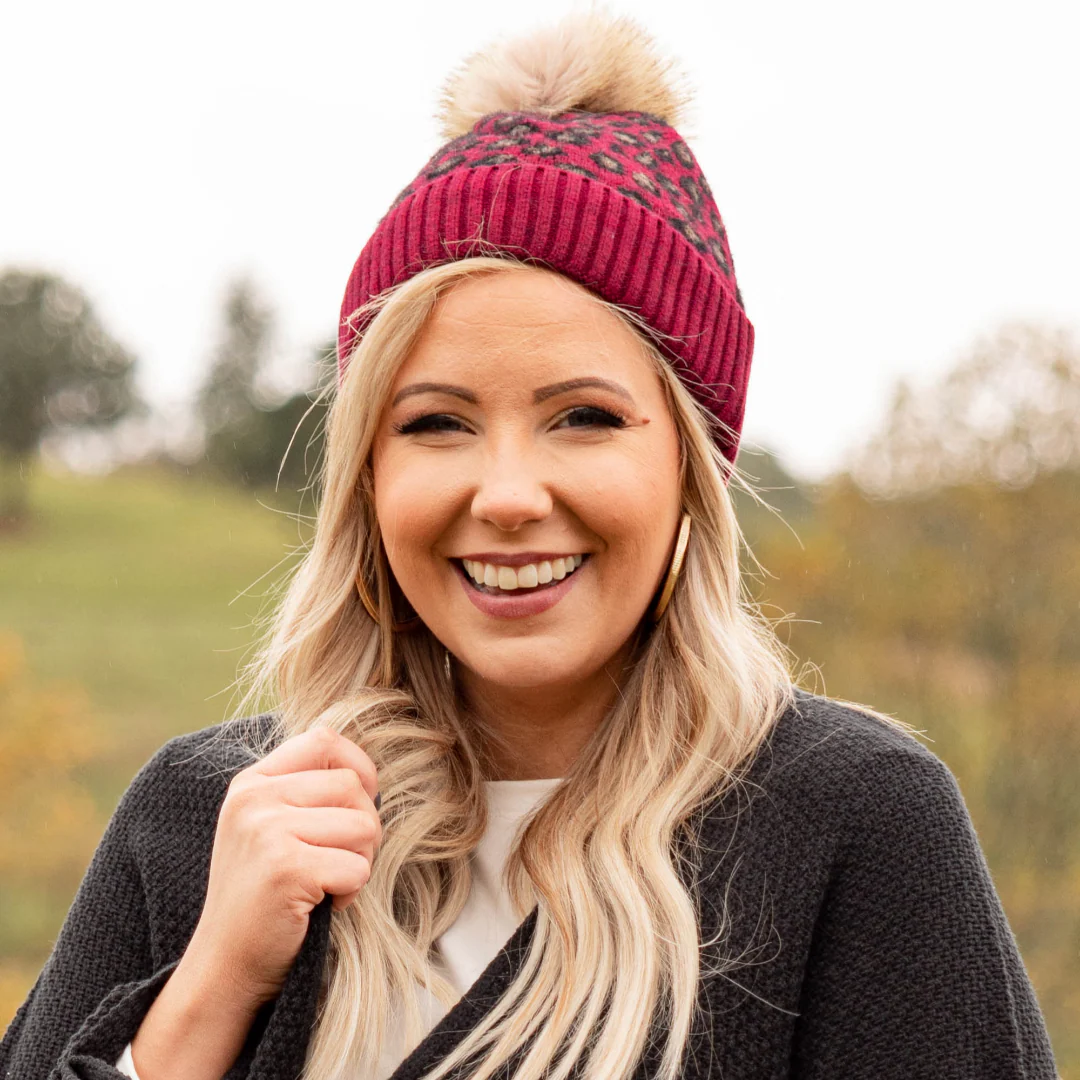 Wild And Fierce Beanie, Burgundy - Giverhouse