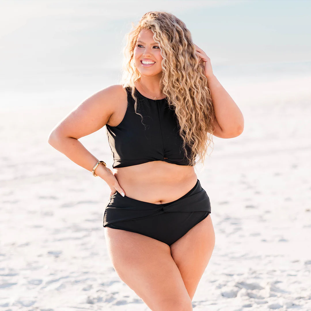 Swim With Me Swim Top, Black - Giverhouse