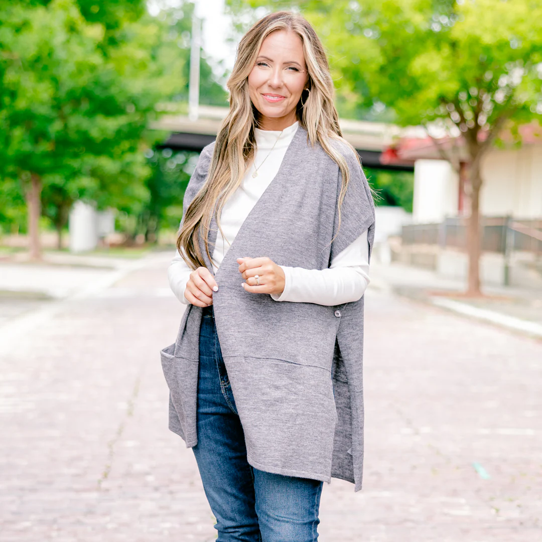 Great Day Cardigan, Heather Grey - Giverhouse