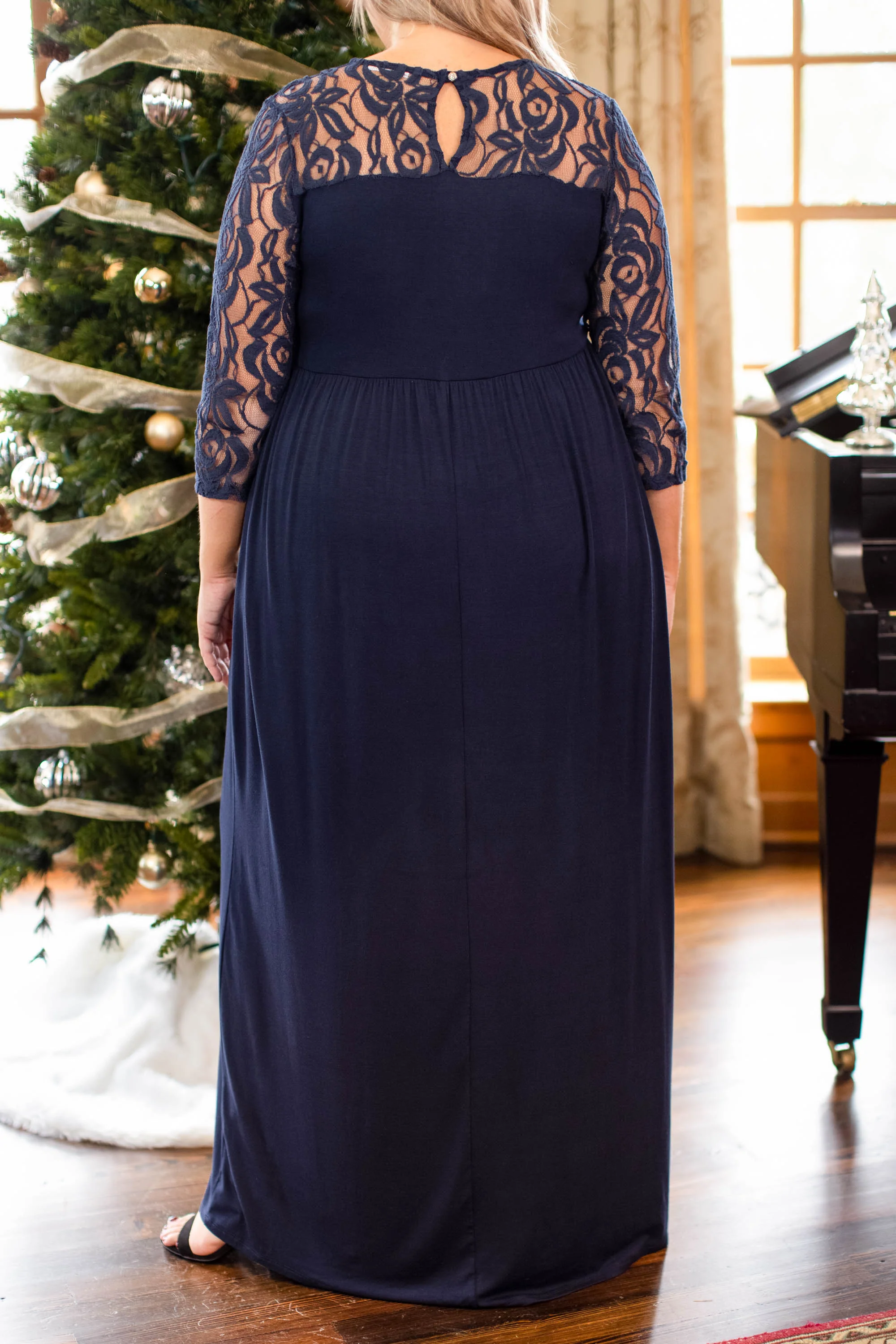 Looking Elegant Maxi Dress, Navy - Giverhouse