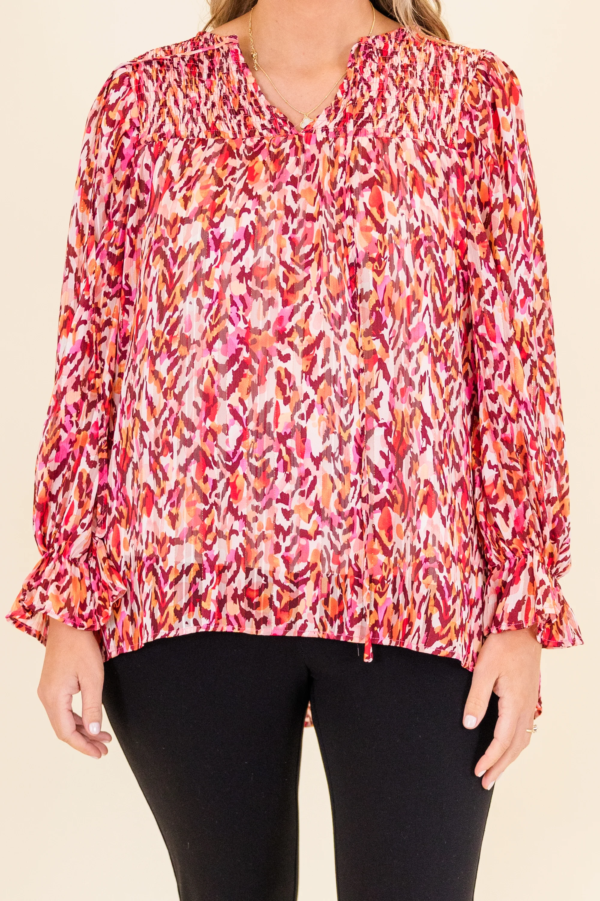 Cascade Swirl Top, Fuchsia - Giverhouse