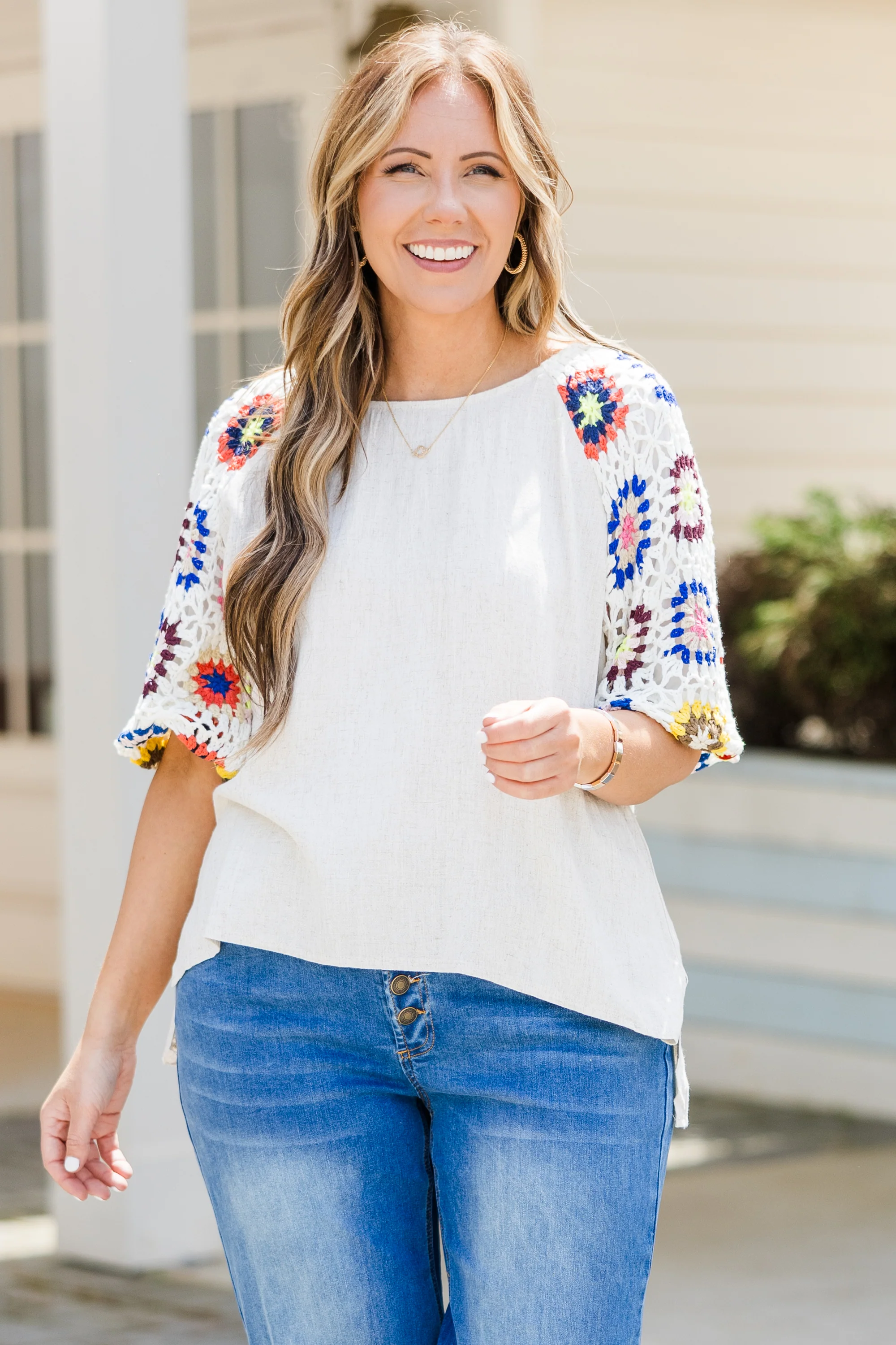 Peace Is All Mine Top, Oatmeal - Giverhouse