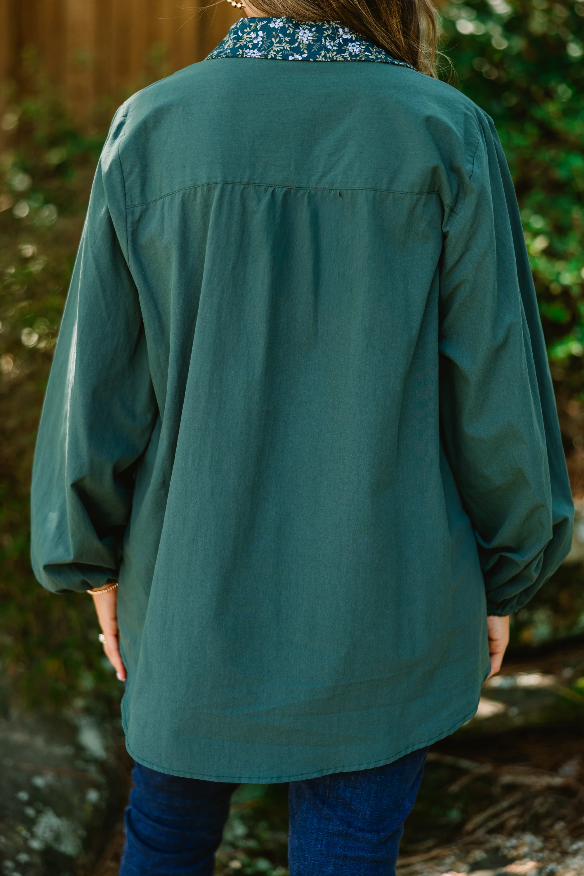 Garden Time Top, Green Floral - Giverhouse