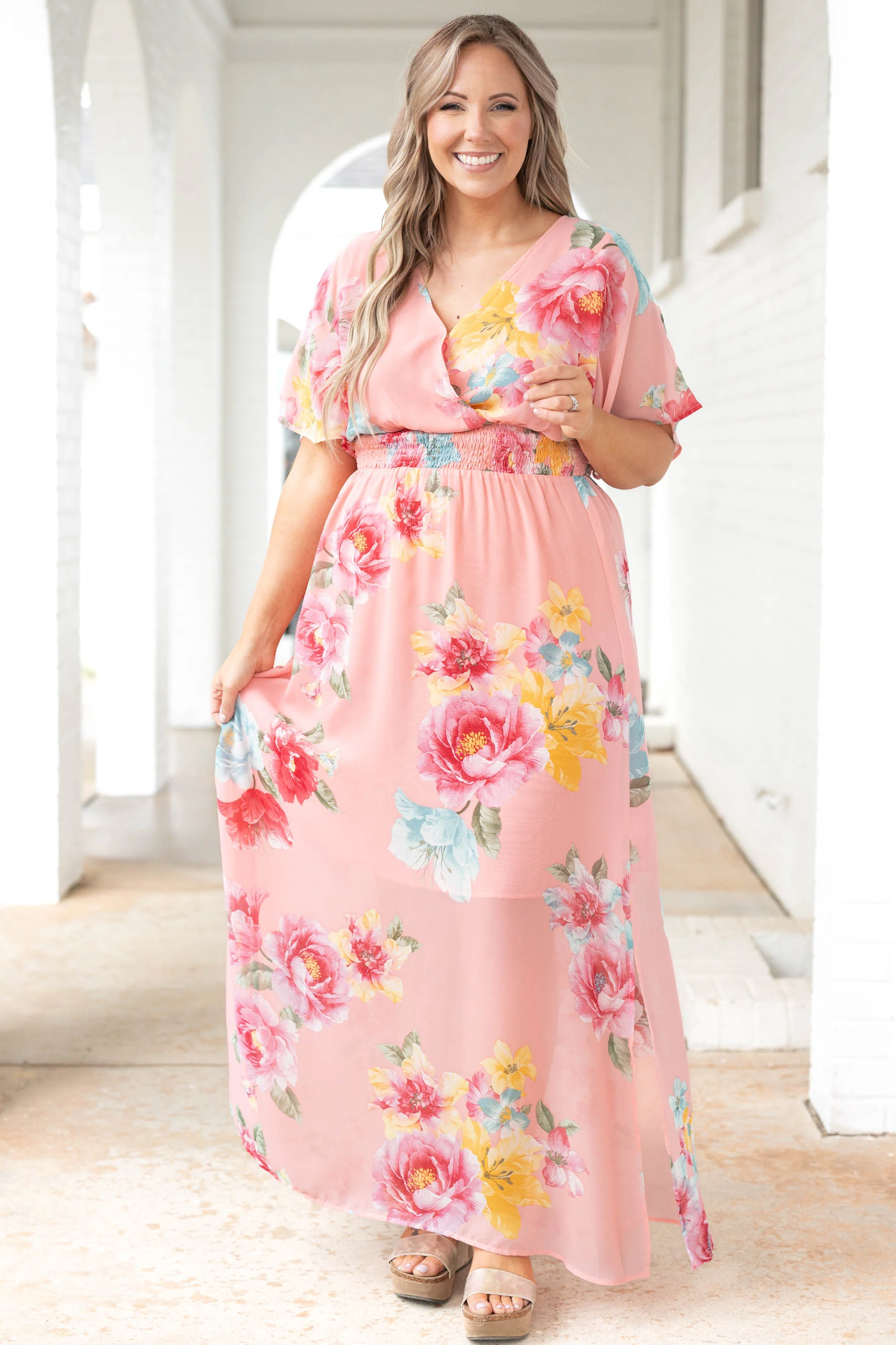 Sweet Laughter Dress, Coral Pink - Giverhouse