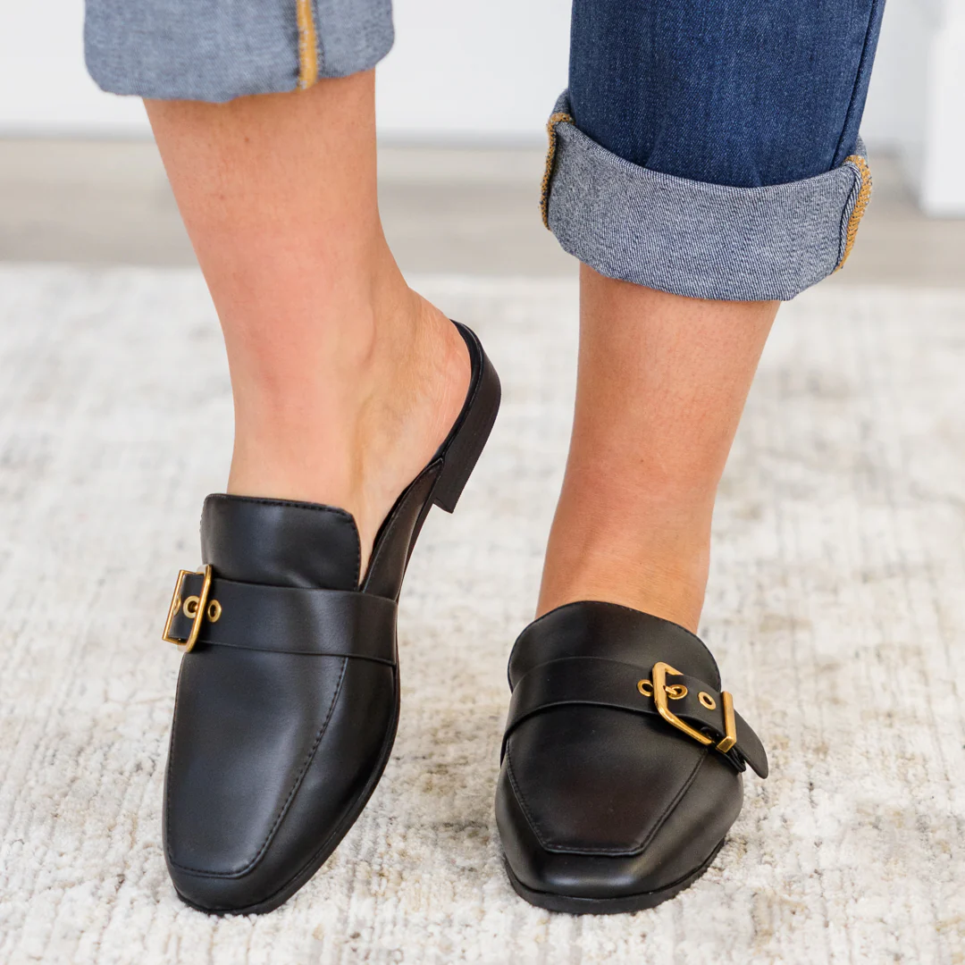 Glamour In Motion Mules, Black - Giverhouse
