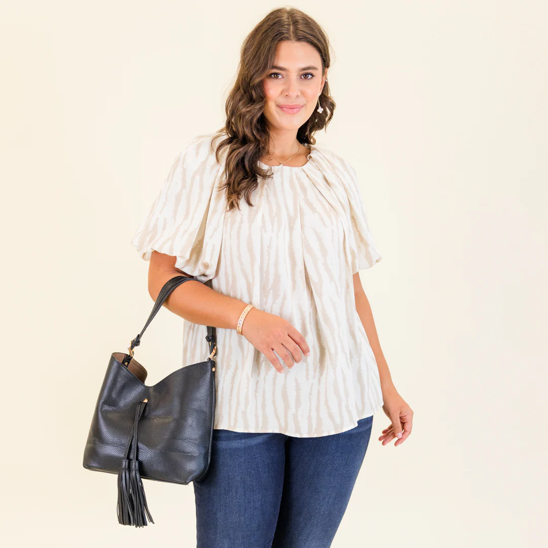 Misty Breeze Top, Taupe - Giverhouse