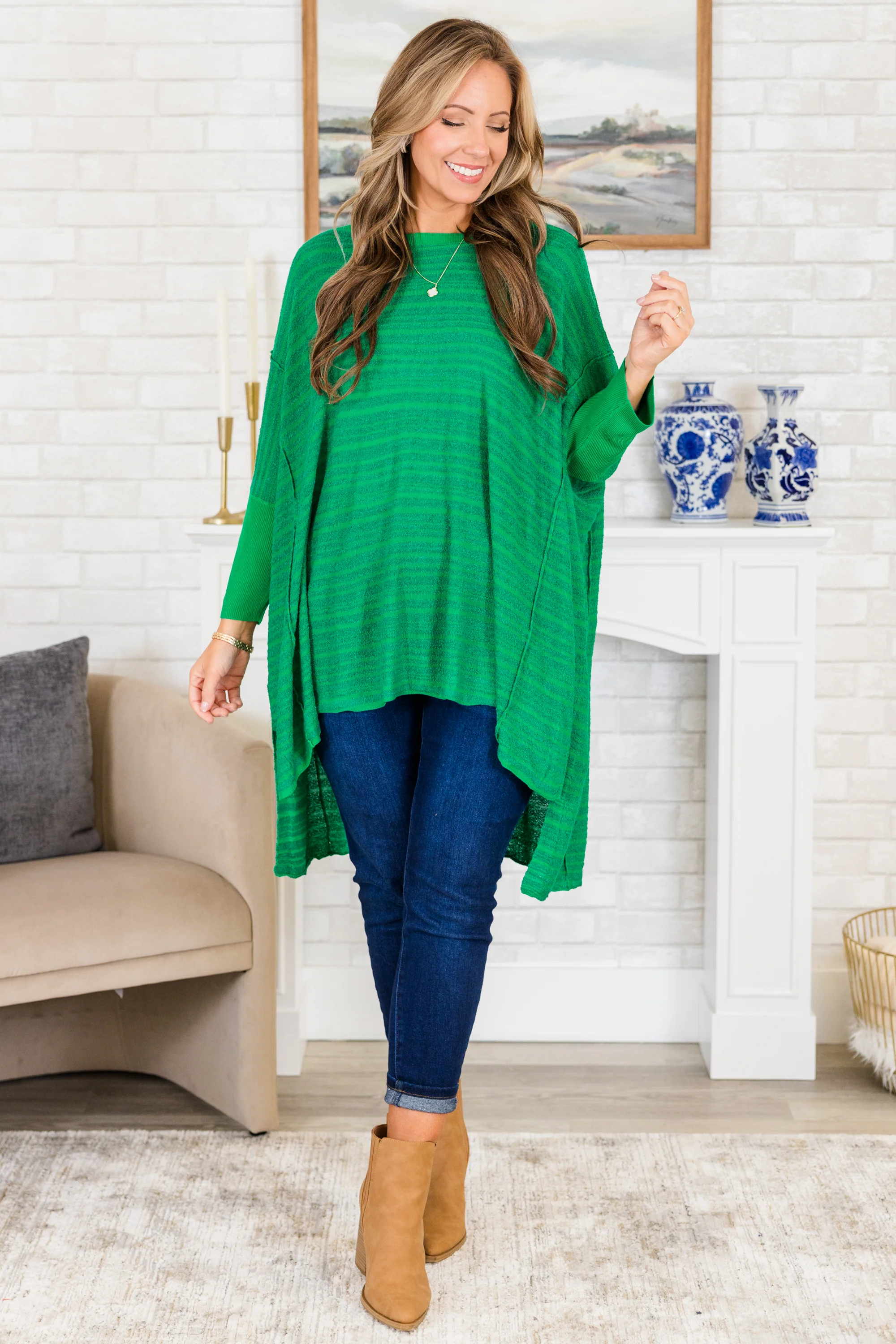 Cozy Cues Top, Green - Giverhouse