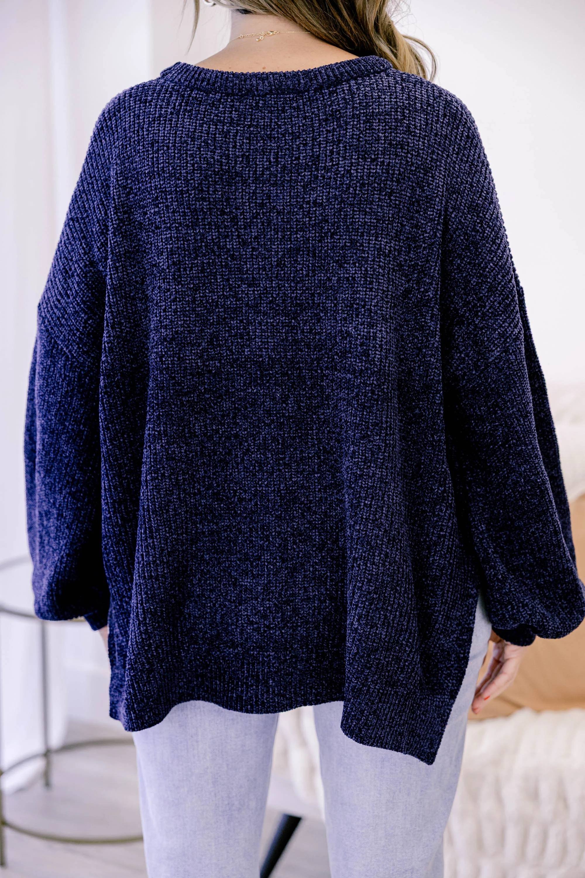 Simple But Sweet Sweater, Navy - Giverhouse