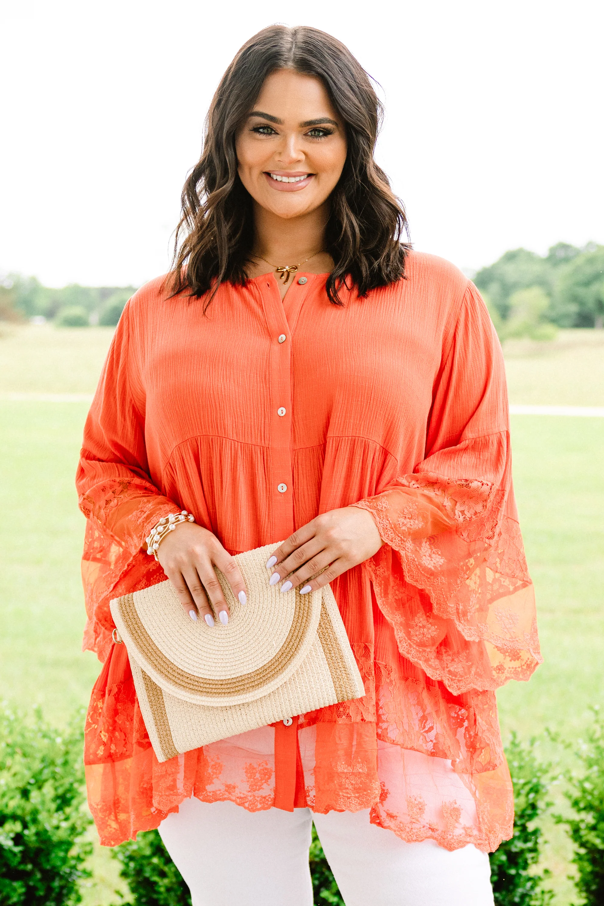 Don't Fail Me Now Blouse, Coral - Giverhouse