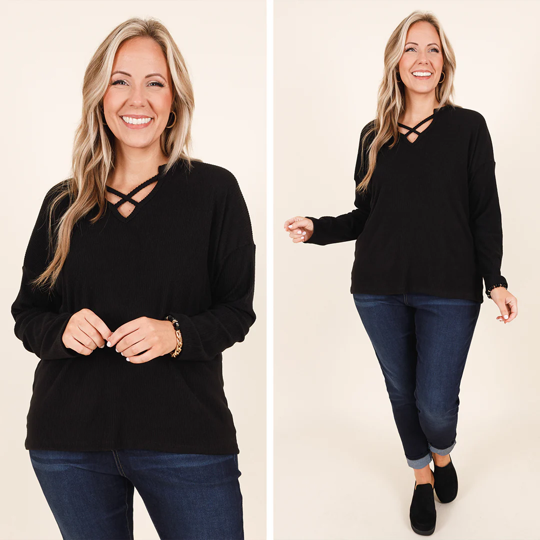 Follow Your Journey Top, Black - Giverhouse