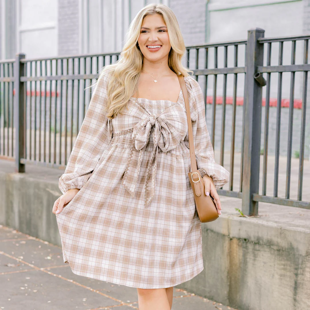 Love Me Maybe Dress, Brown - Giverhouse