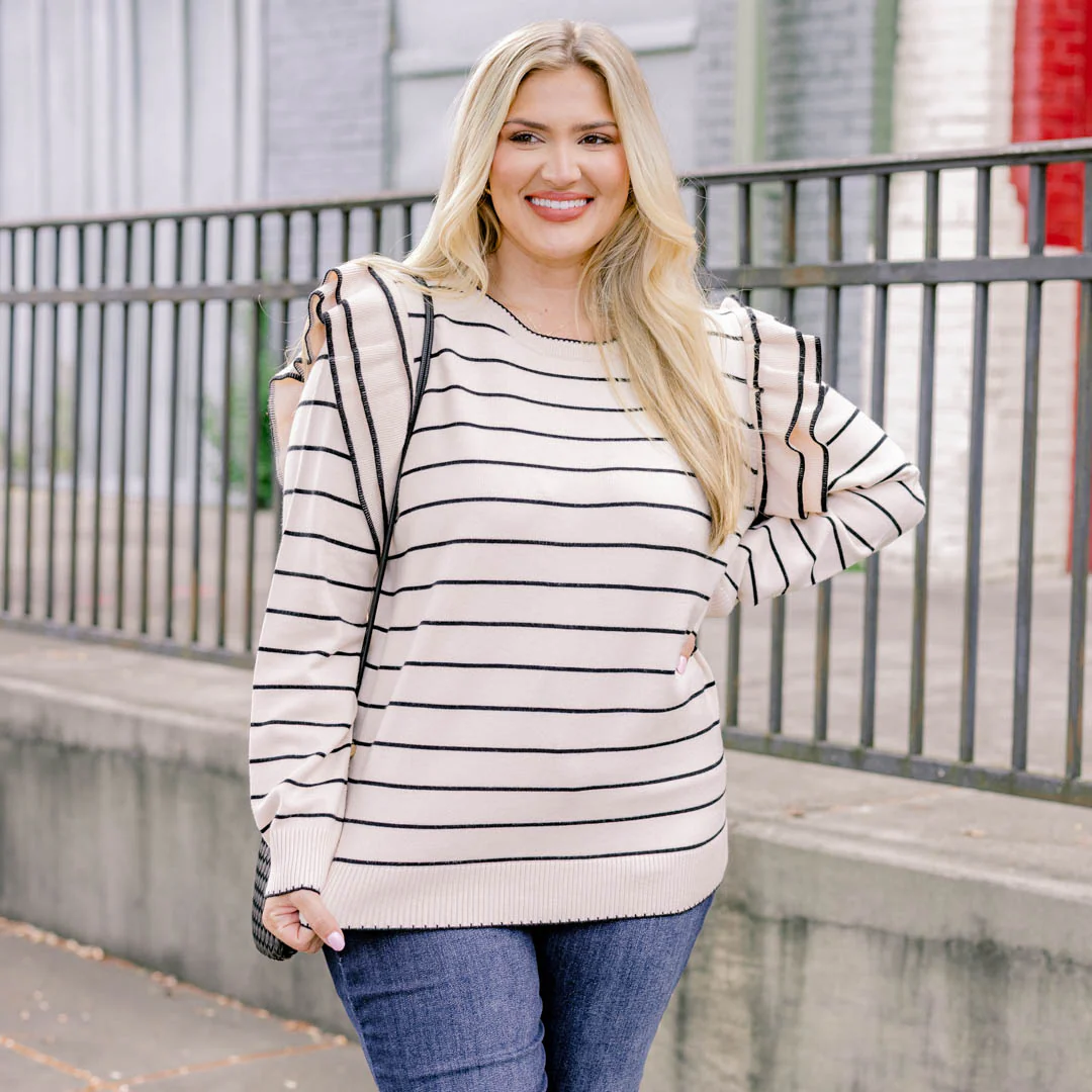 Always Timeless Sweater, Cream-Black - Giverhouse