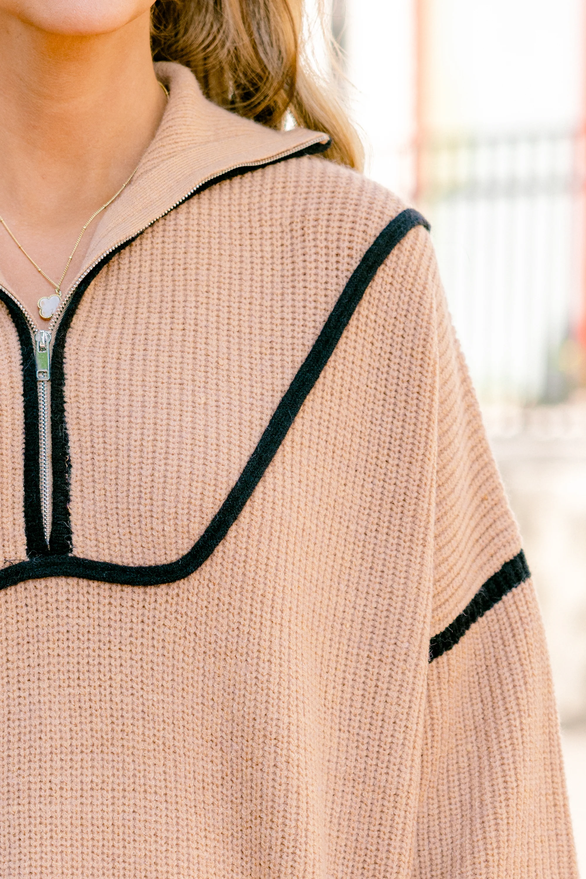 Falling For Fall Sweater, Taupe-Black - Giverhouse