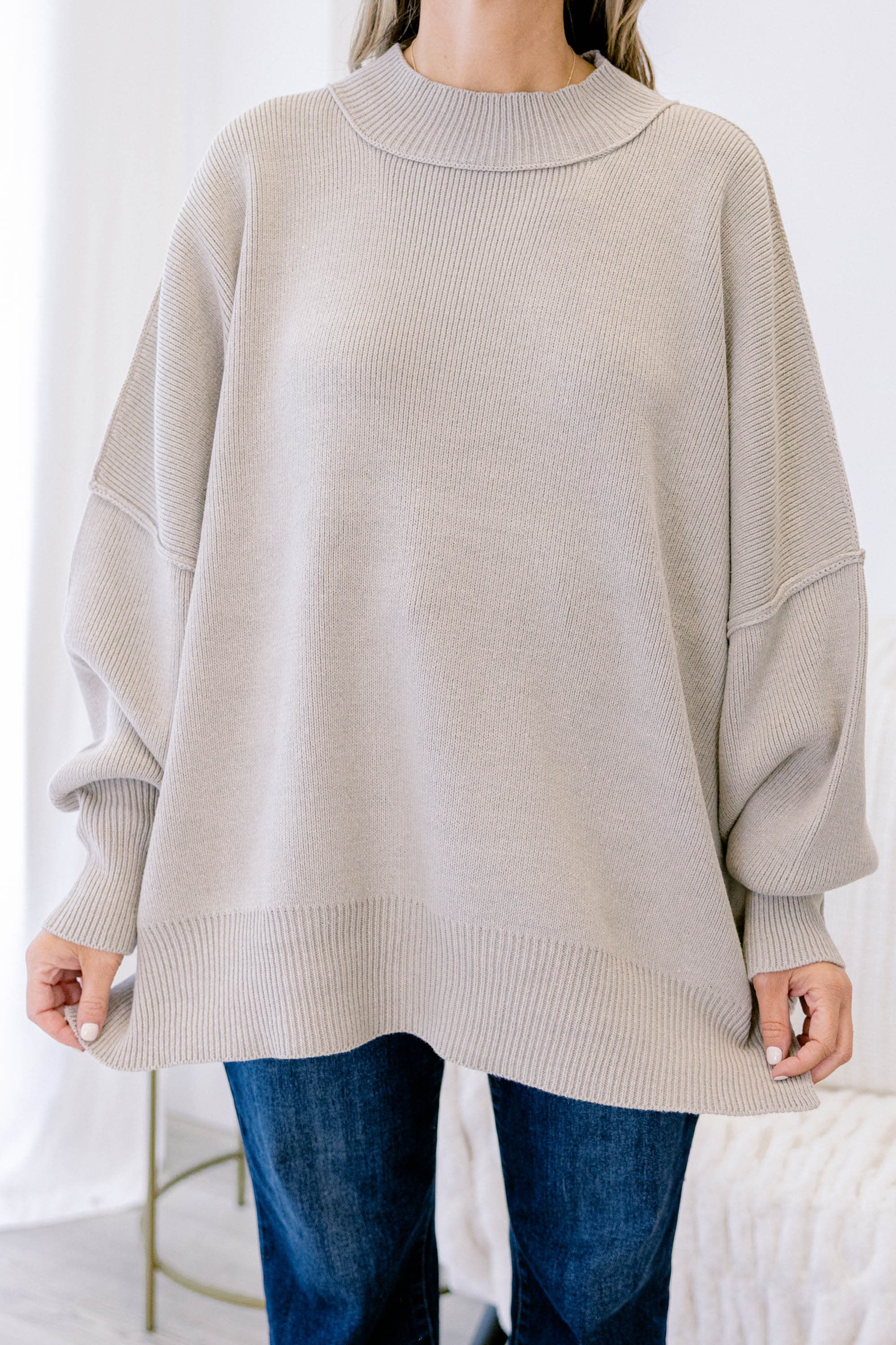 Perfectly Cozy Sweater, Heather Mocha - Giverhouse