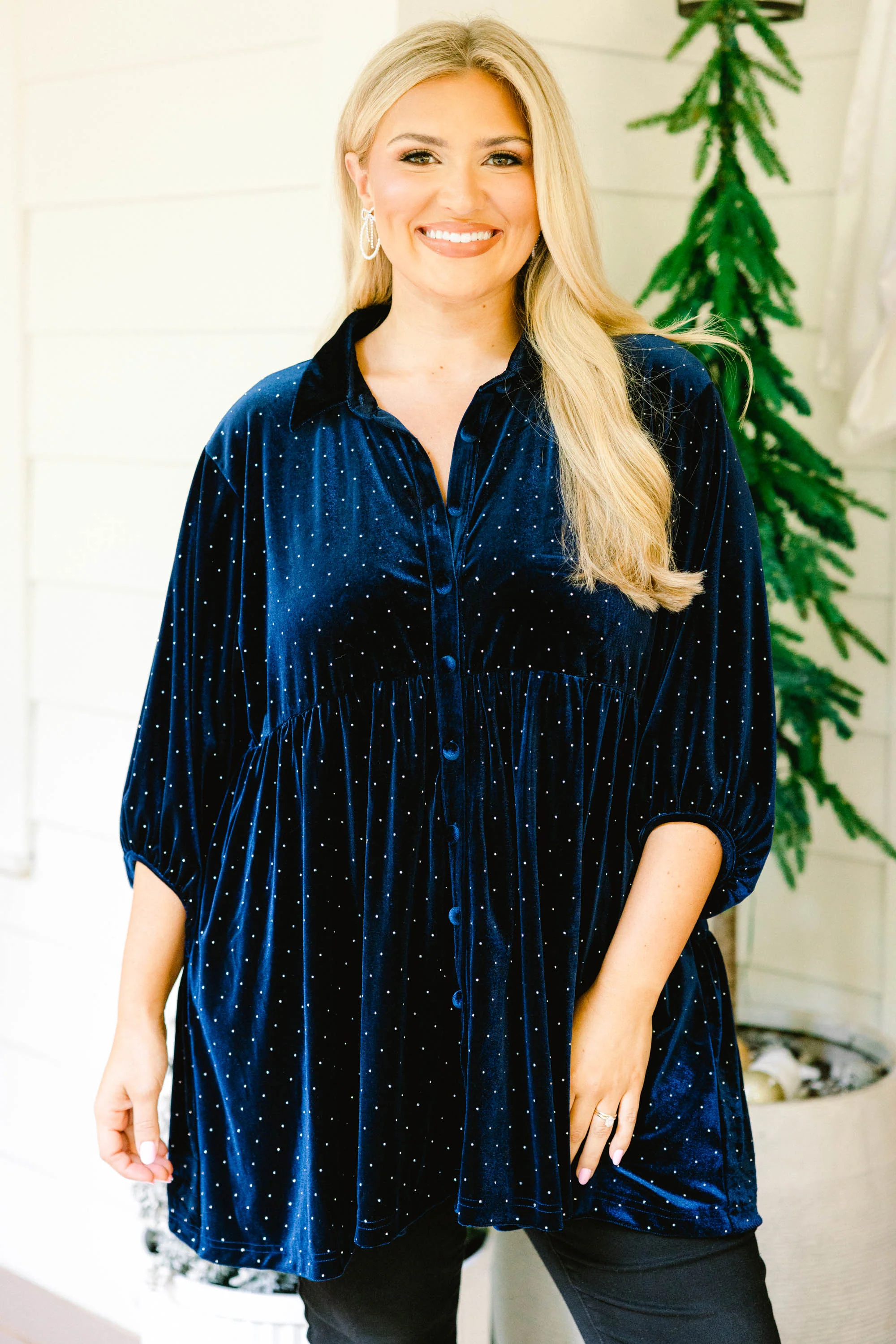 Starry Night Tunic, Navy - Giverhouse