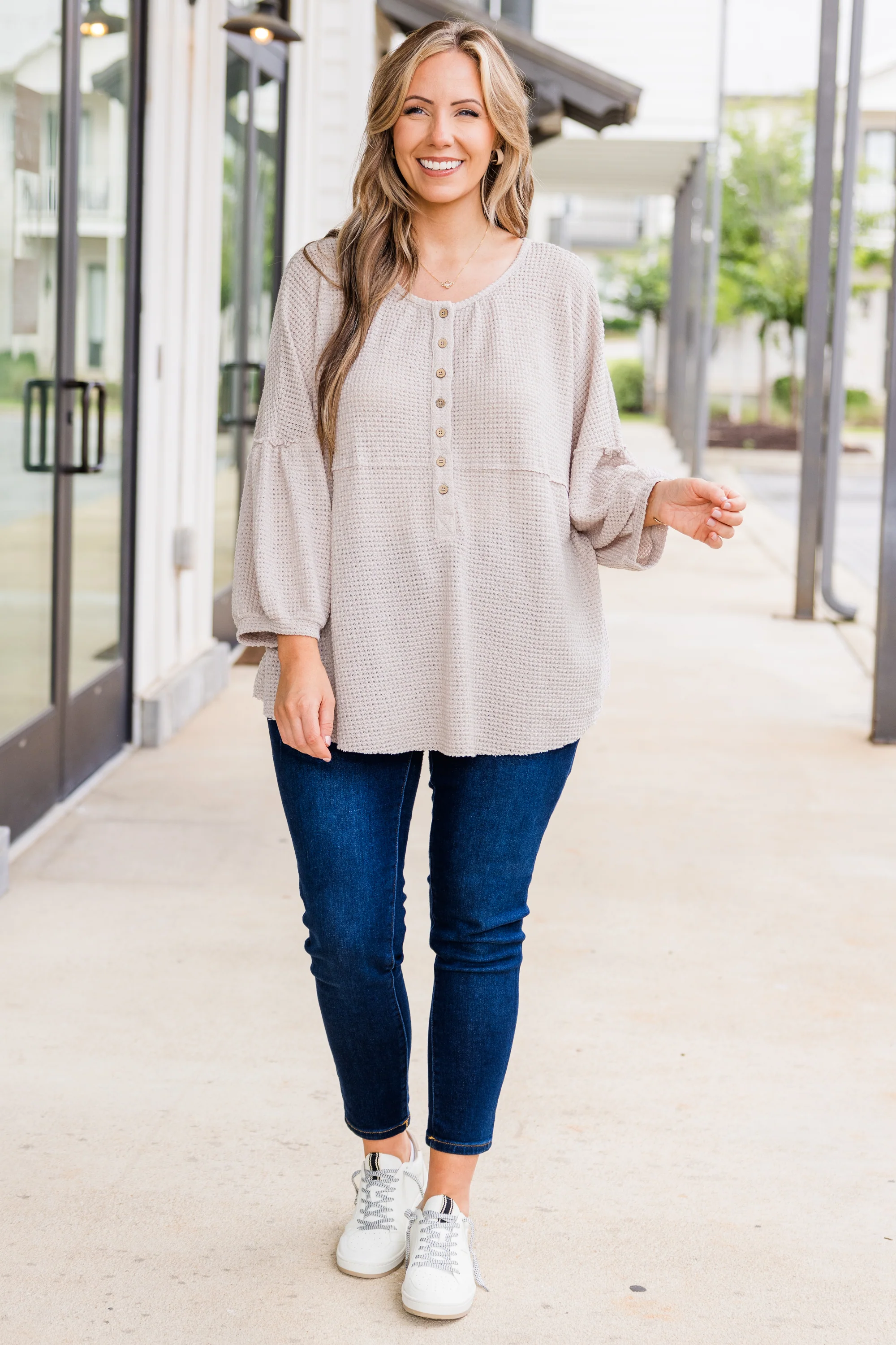 Eternal Embrace Top, Beige - Giverhouse