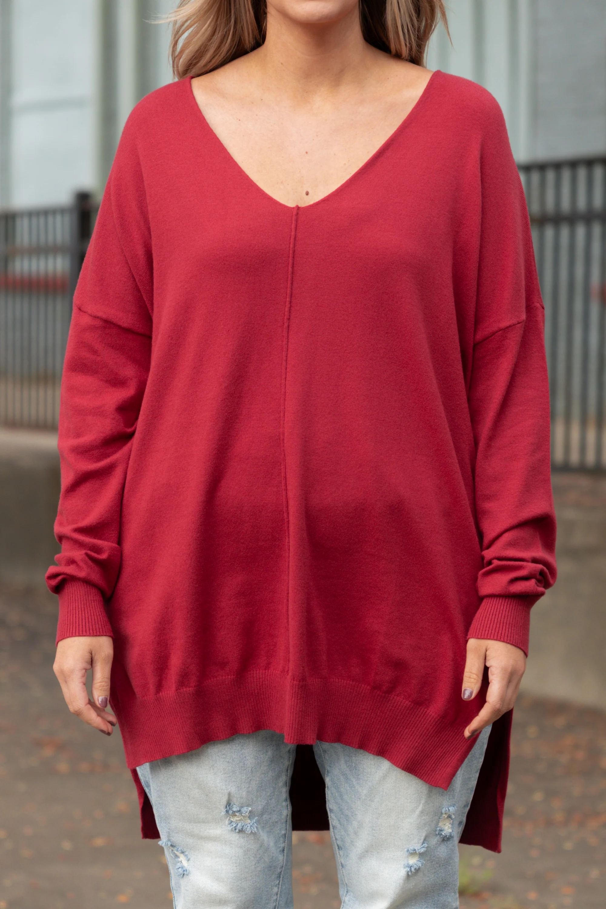 Miss Who I Was Sweater, Dark Rust - Giverhouse