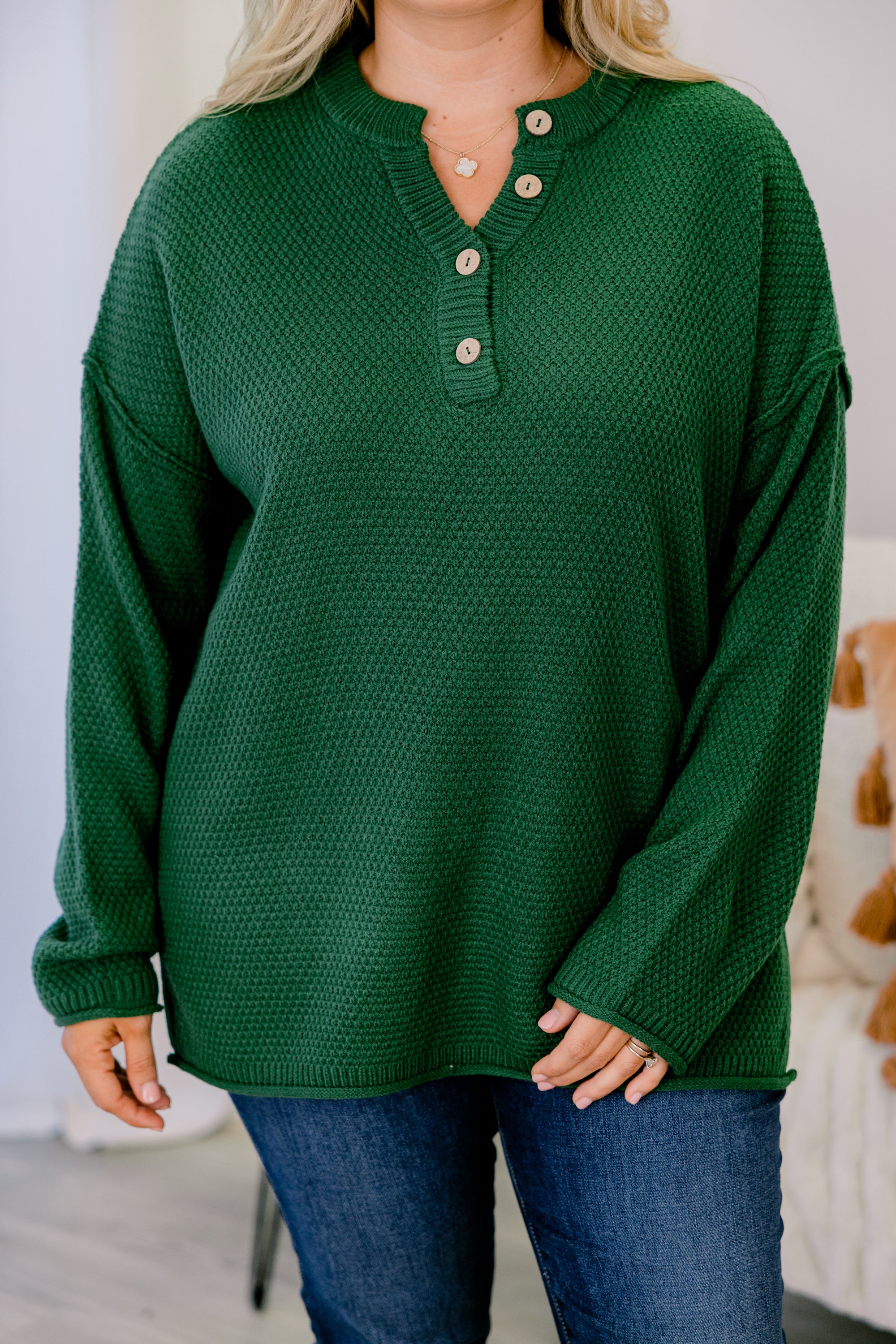 Do This All The Time Sweater, Dark Green - Giverhouse