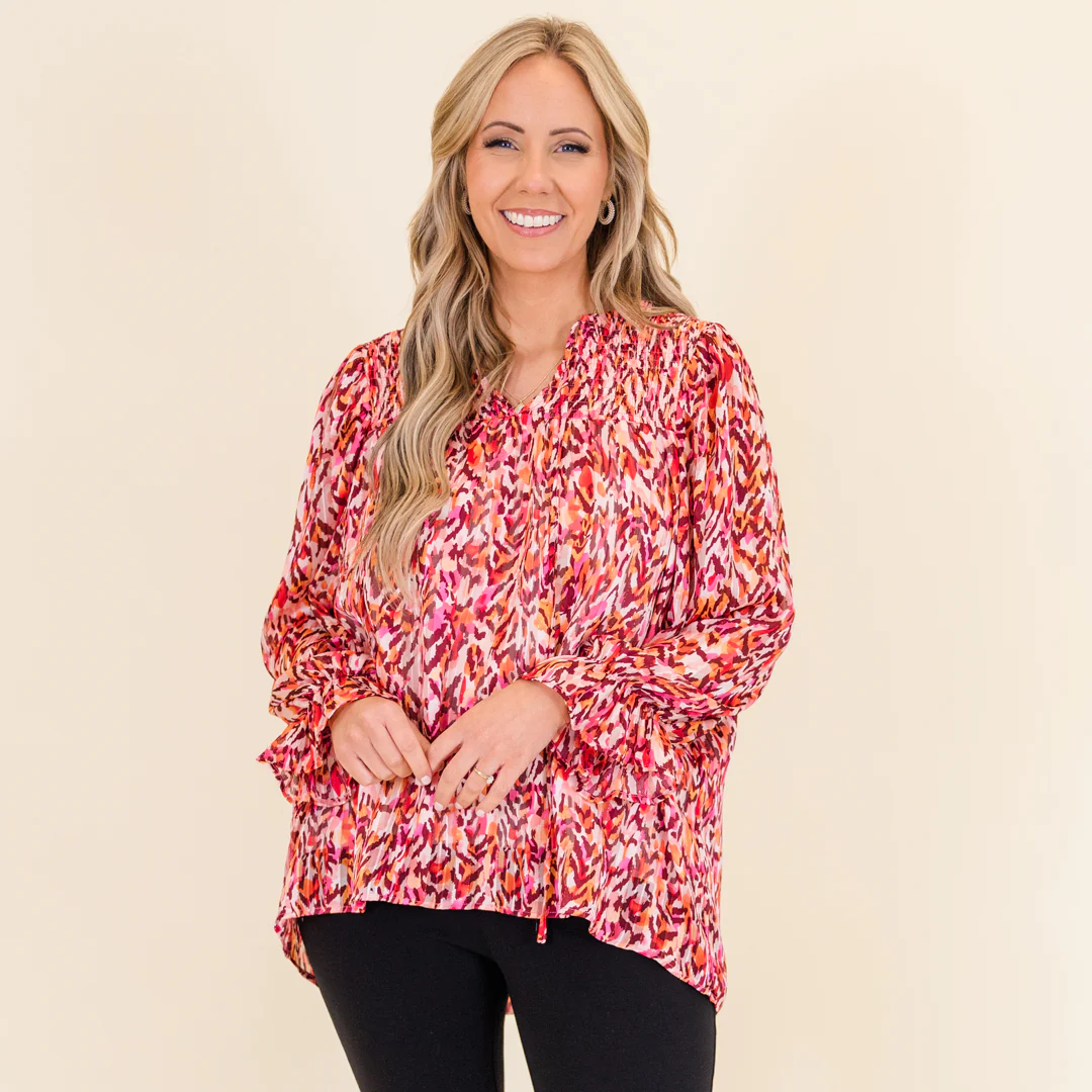 Cascade Swirl Top, Fuchsia - Giverhouse