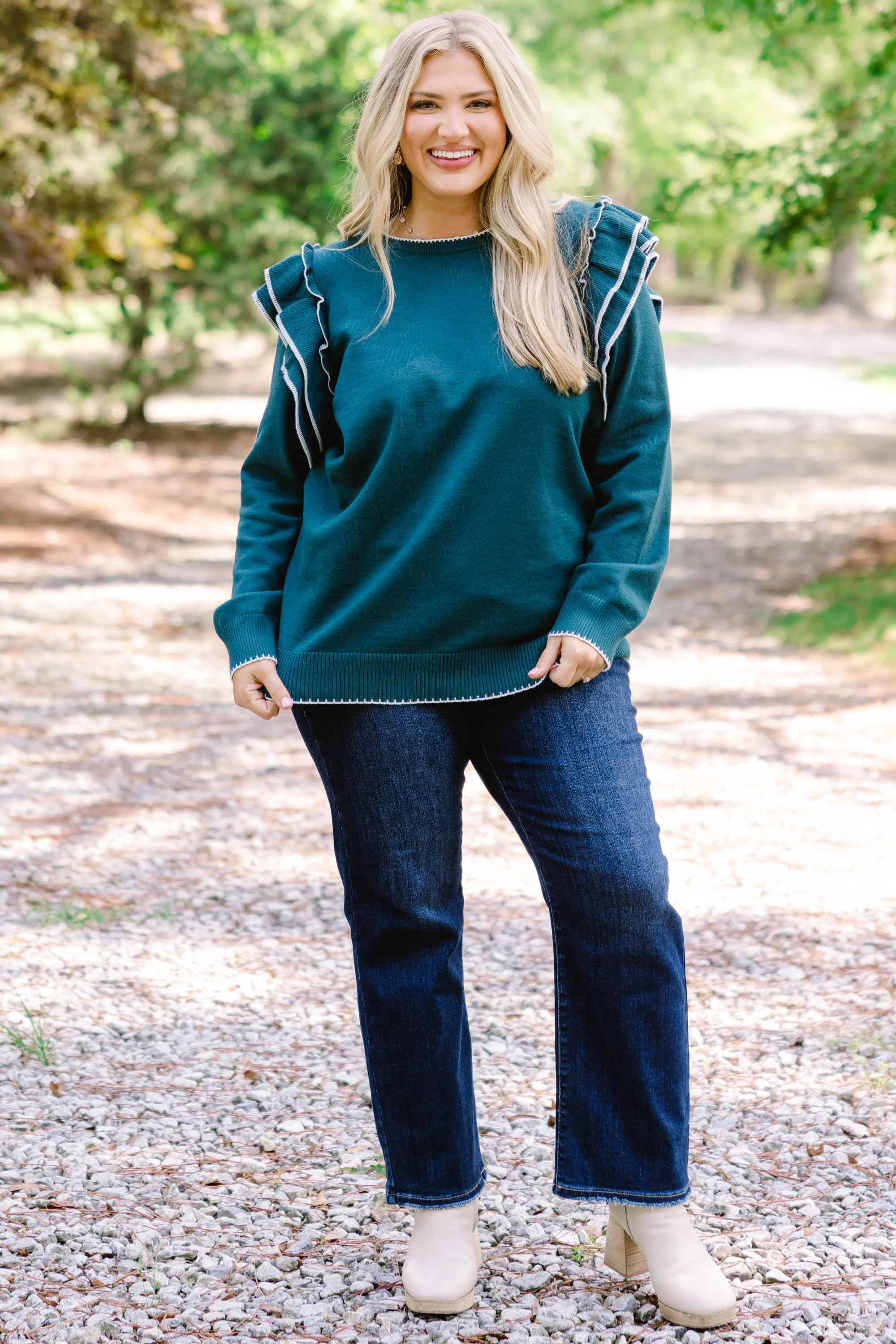 Always Timeless Sweater, Teal - Giverhouse