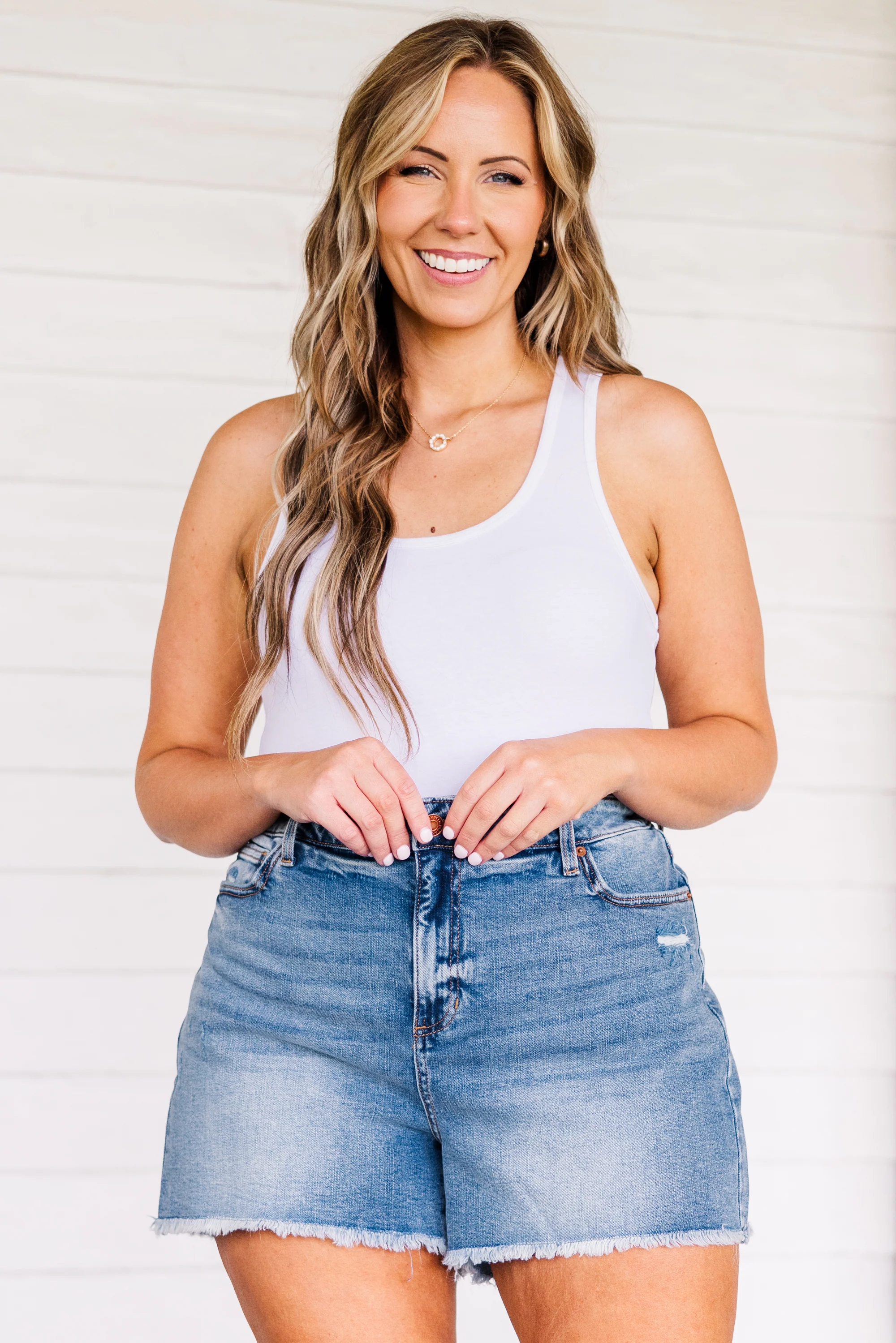 Long Weekend Ahead Jean Shorts, Medium Wash - Giverhouse