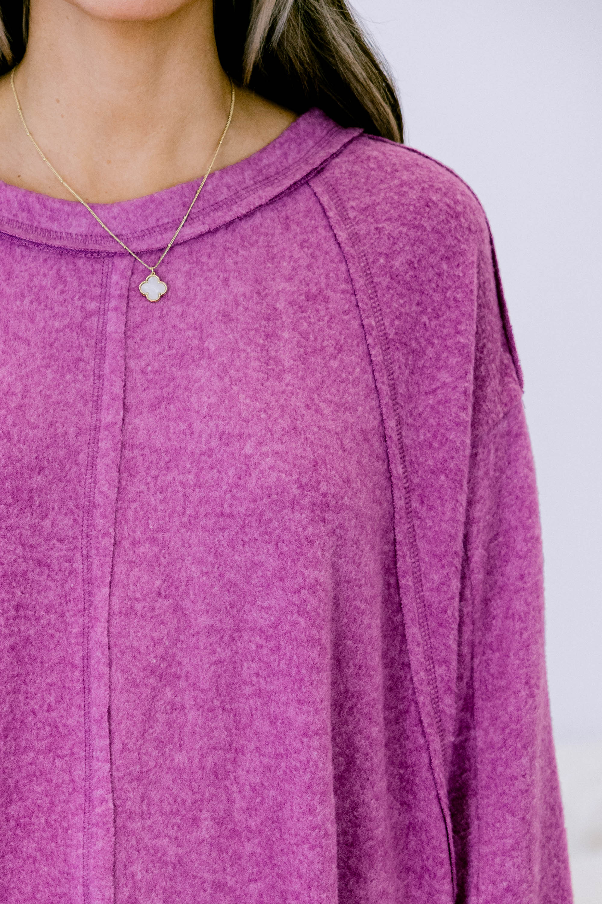 Perfect Weekend Top, Light Plum - Giverhouse