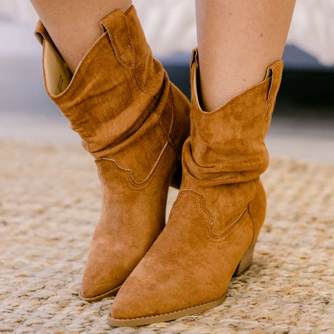 Prairie Bloom Booties, Caramel - Giverhouse