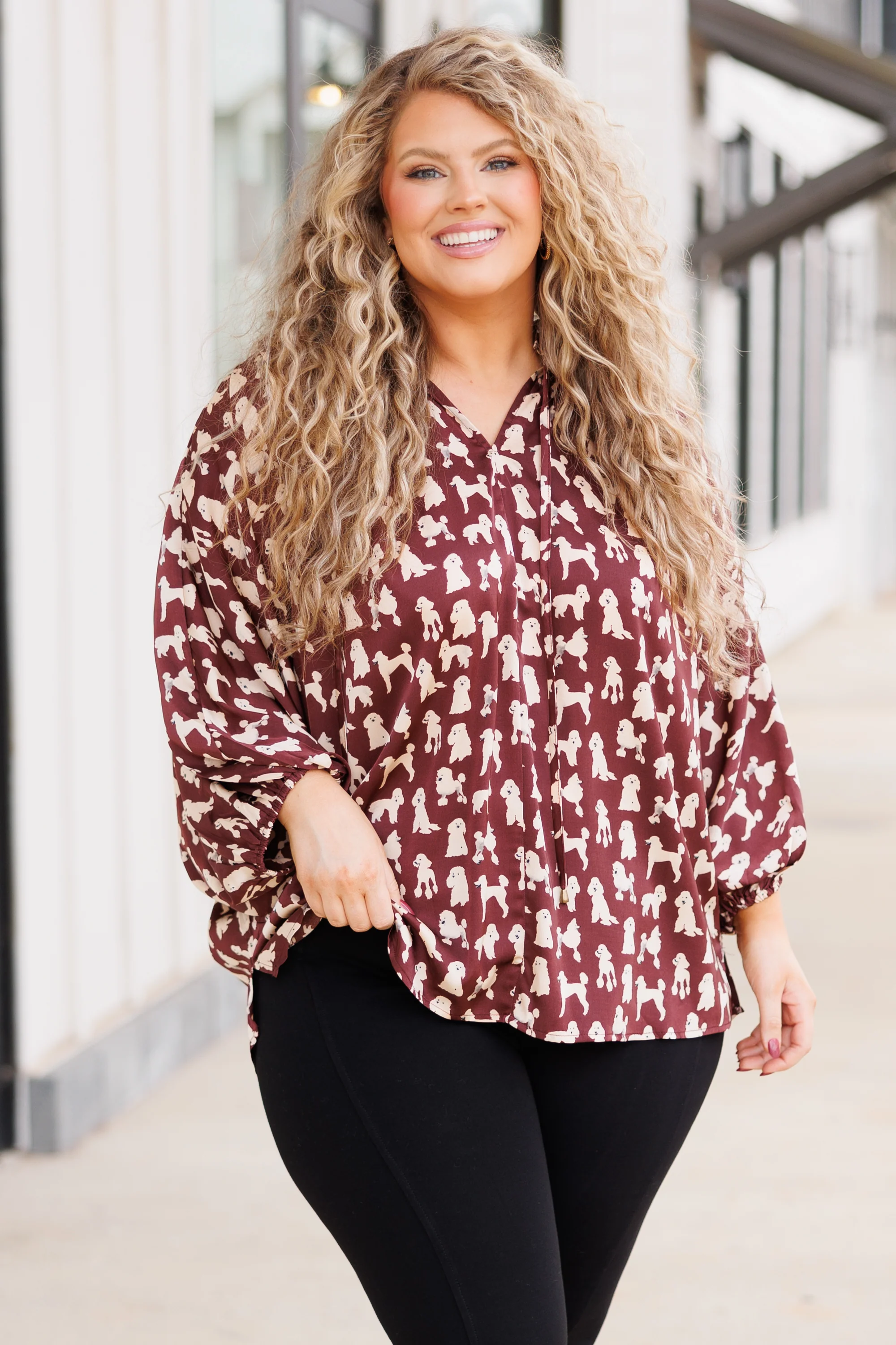 Coffee & Puppies Top, Brown - Giverhouse