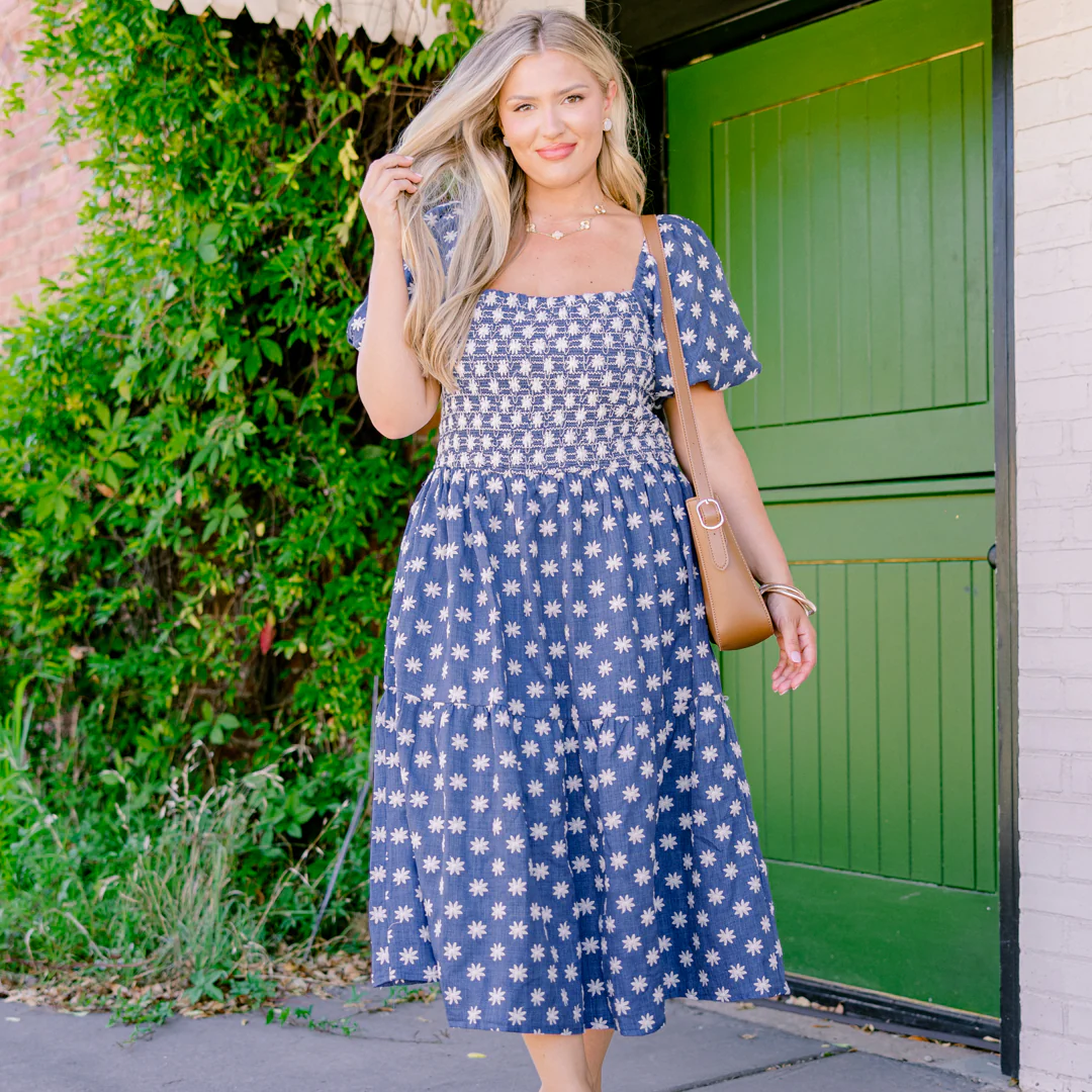 Feeling Grateful Midi Dress, Denim - Giverhouse