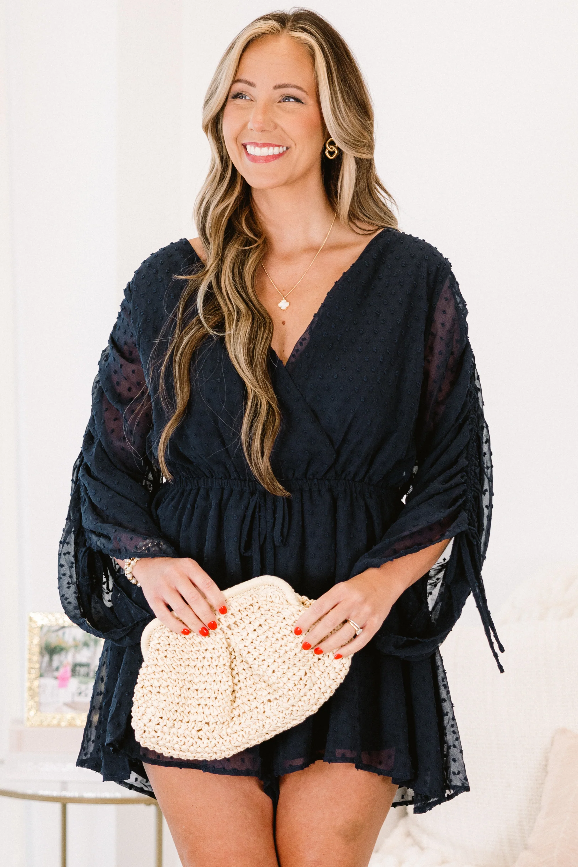 Night Lights Romper, Navy - Giverhouse