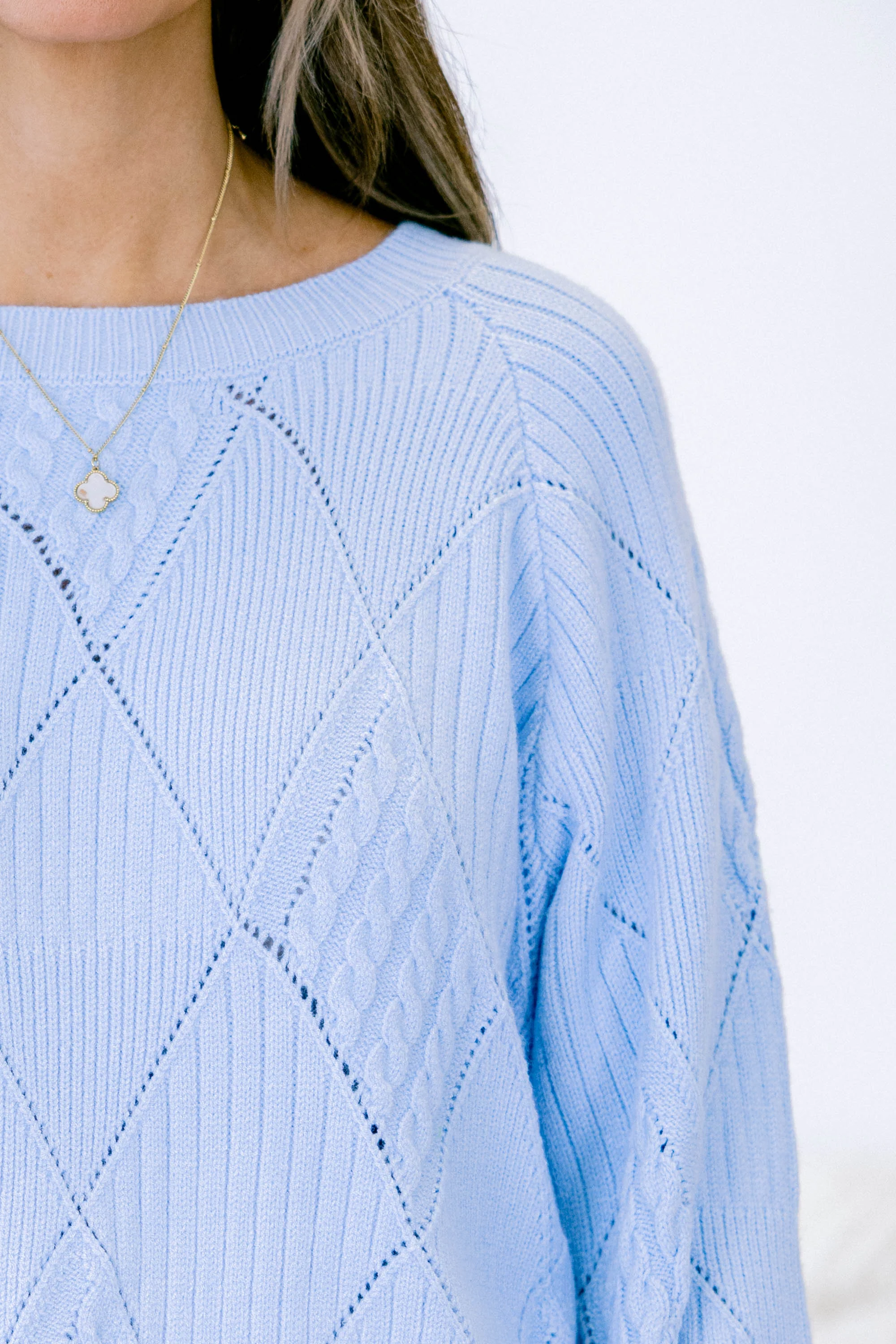 Open My Heart Sweater, Blue - Giverhouse