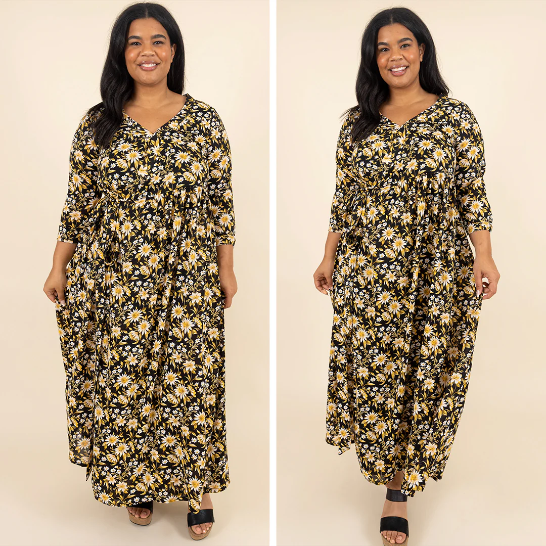 Jump With Me Dress, Black-Yellow - Giverhouse