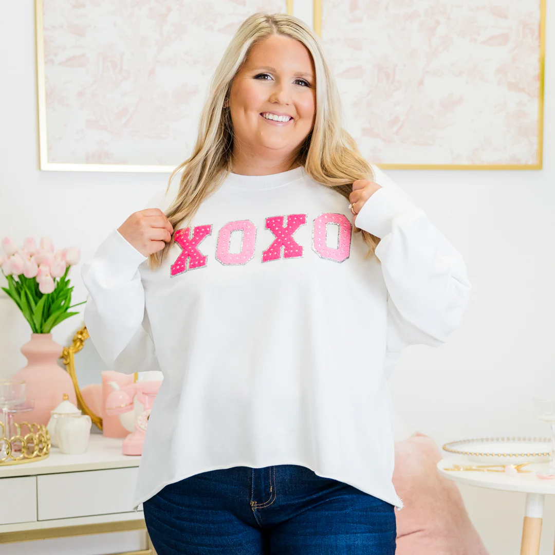 Sending You Hugs And Kisses Pullover, White - Giverhouse