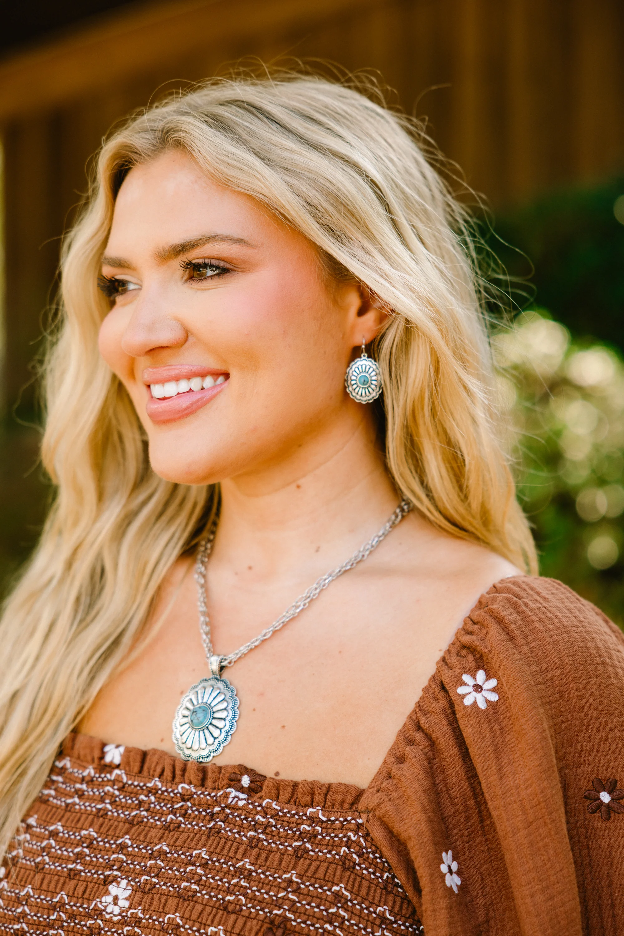 Wandering Winds Earring & Necklace Set, Turquoise - Giverhouse