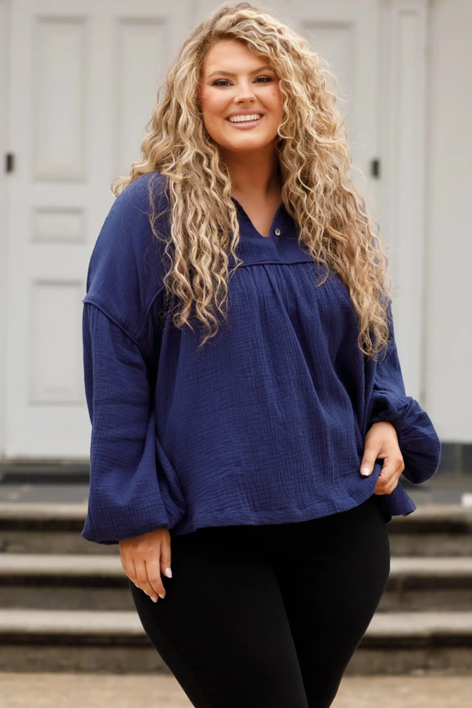 Actions Speak Louder Top, Blue - Giverhouse